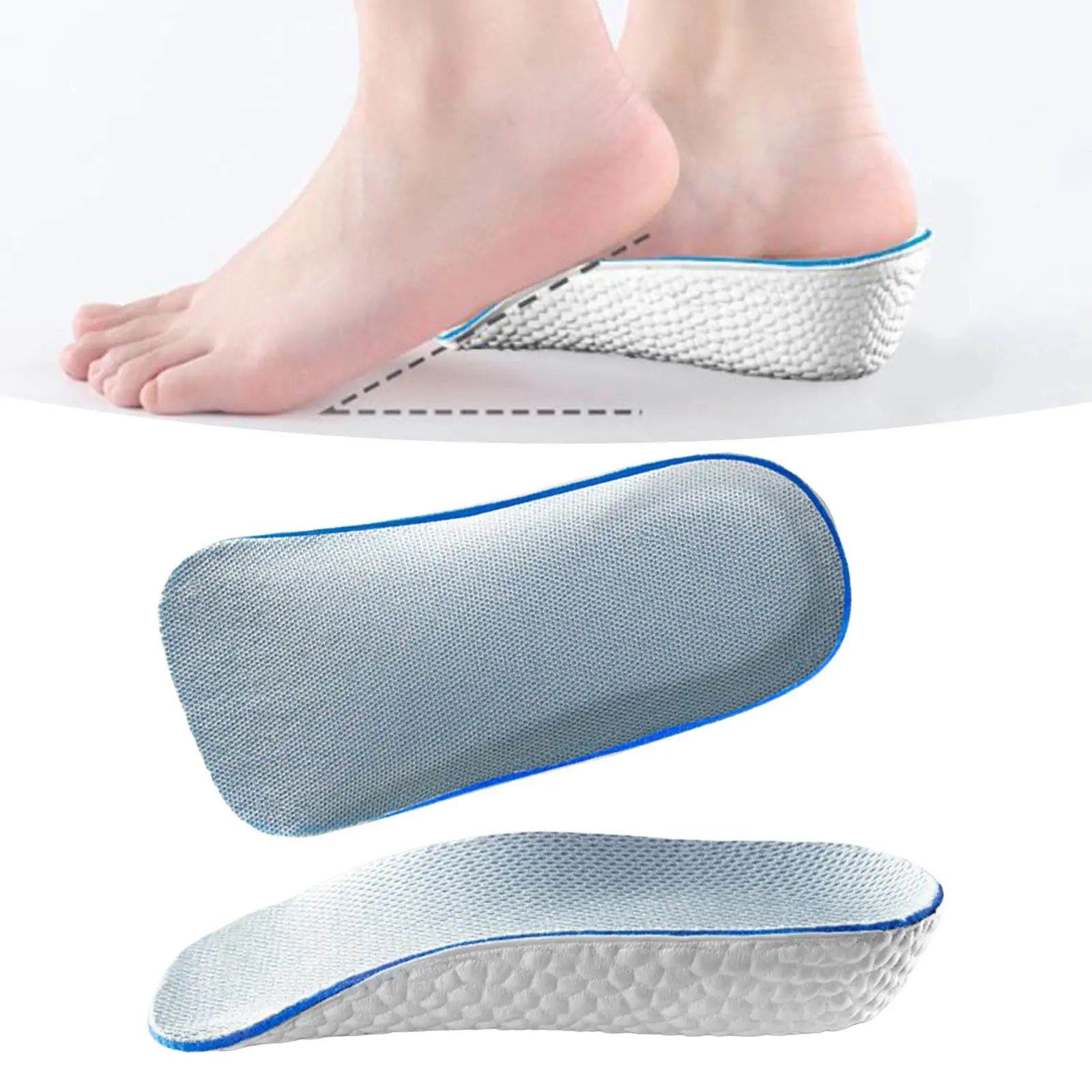 2 Pieces Invisible Insoles for Height Increasing Shock Absorption Lightweight