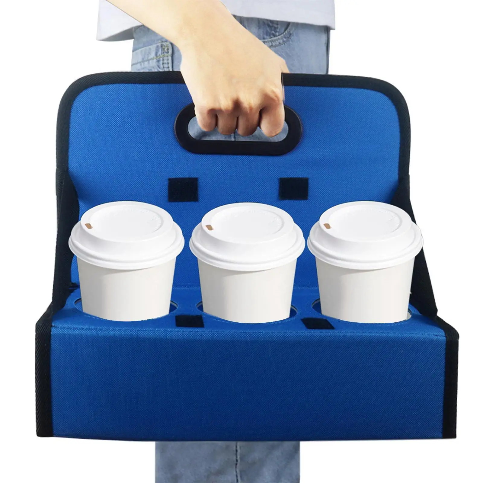 Cup Carrier Convenient Foldable Sturdy Frame Holds 6 Cups cup for Outdoor Activities Picnic Restaurant Food Delivery Beach