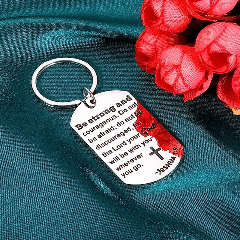 Religiöse christliche inspirierende Ostern Geschenke für Kinder Kreuz Schlüssel bund Bibel Vers Schmuck Taufe Geschenke an Teenager Mädchen – Detail 3