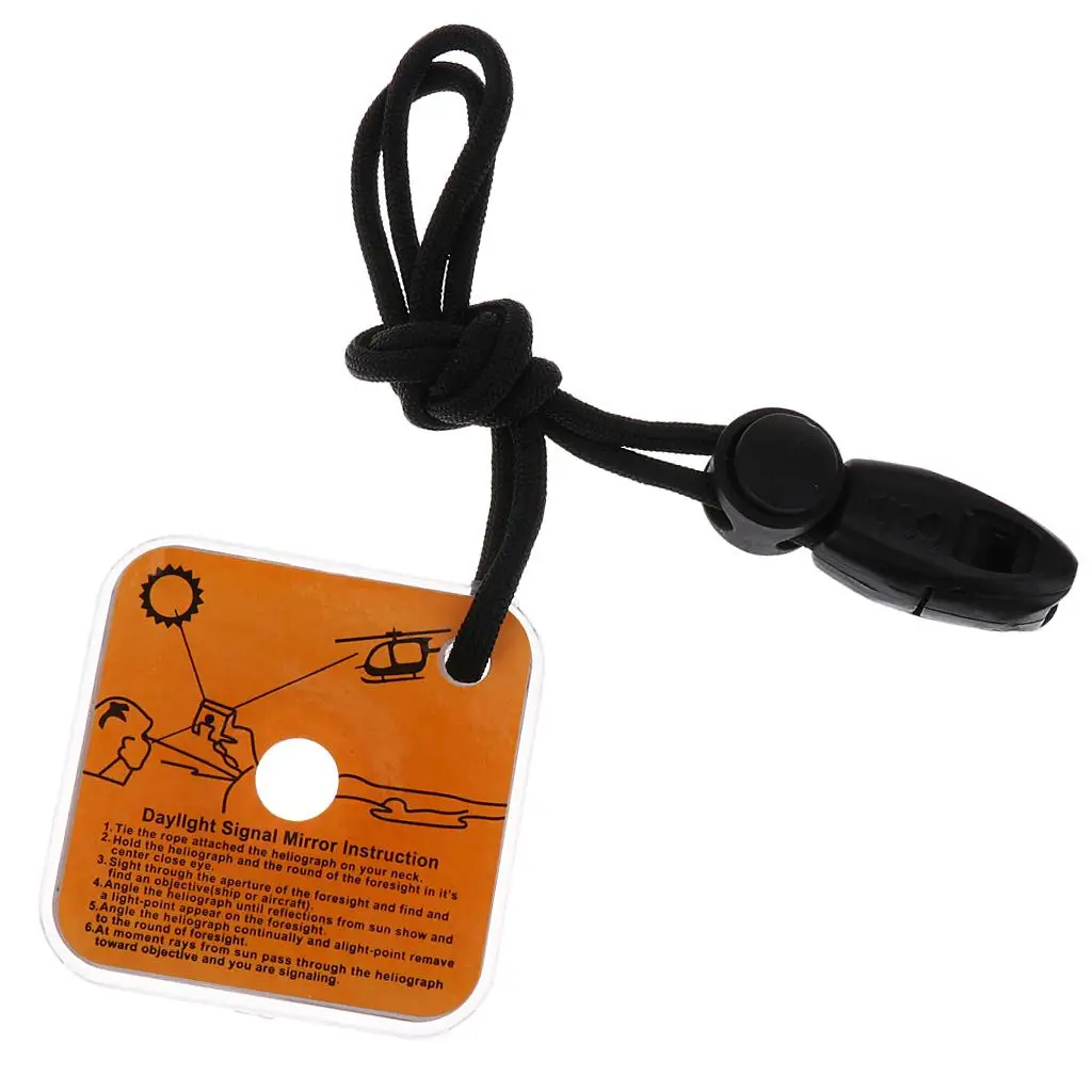Essential Outdoor Survival Tool Reflective Signal Mirror with Whistle Boat Marine Rescue Reflector Emergency Safety Gear