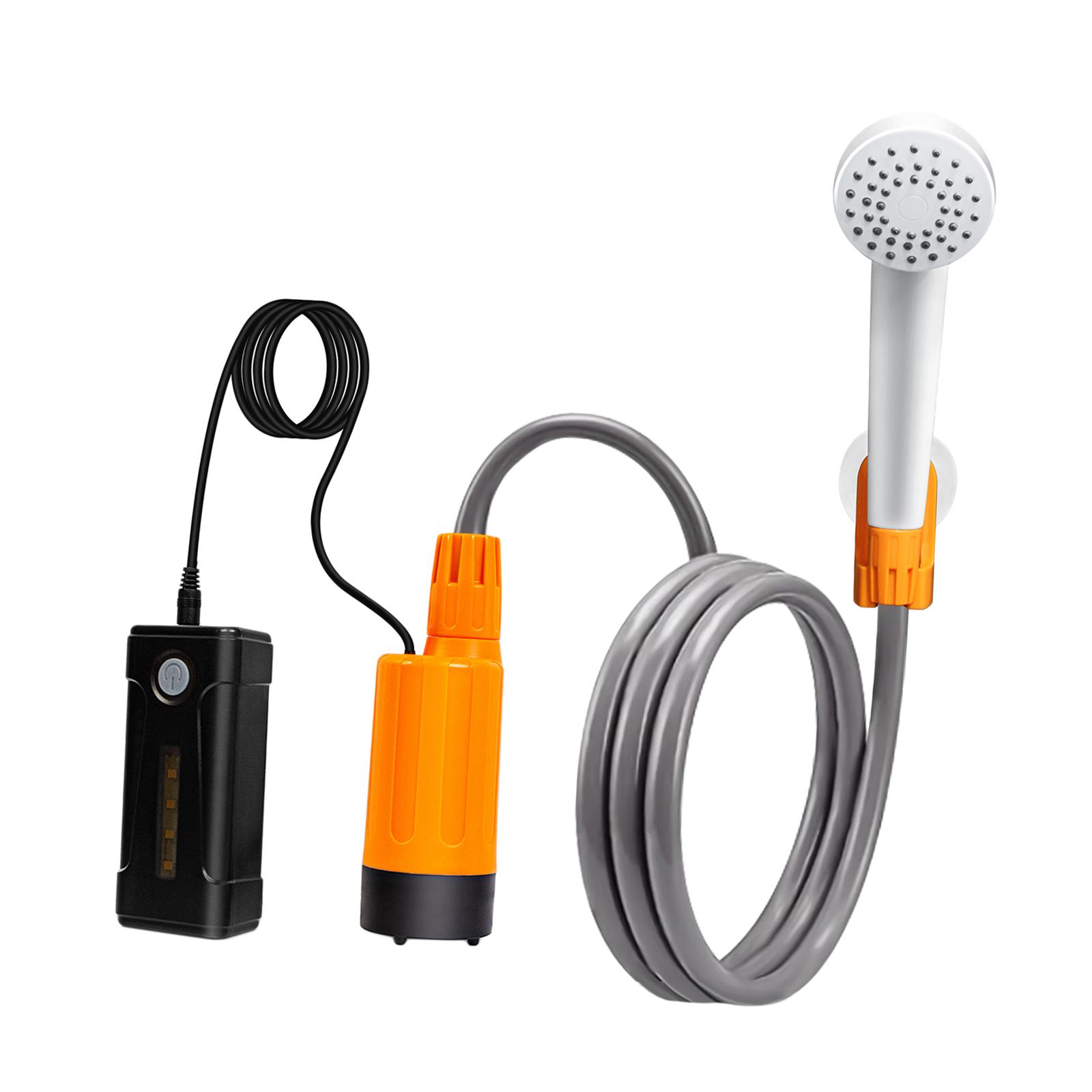 Portable Camping Shower with Hose USB Rechargeable Handheld Electric Shower for Hiking Travel Swimming Beach