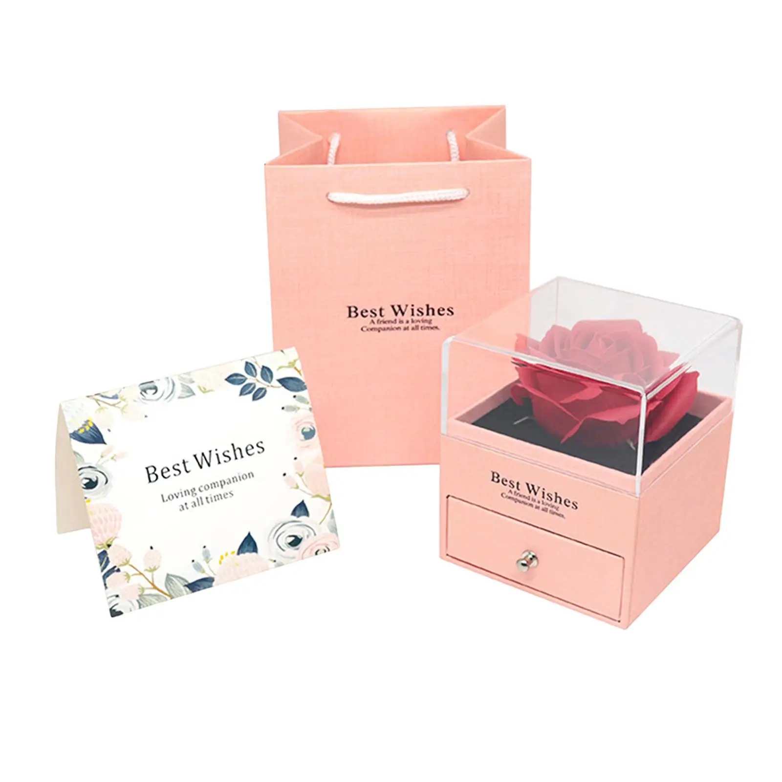 3x Rose Gift Box Eternal Flowers Rose Valentine`s Day Gift for Wife