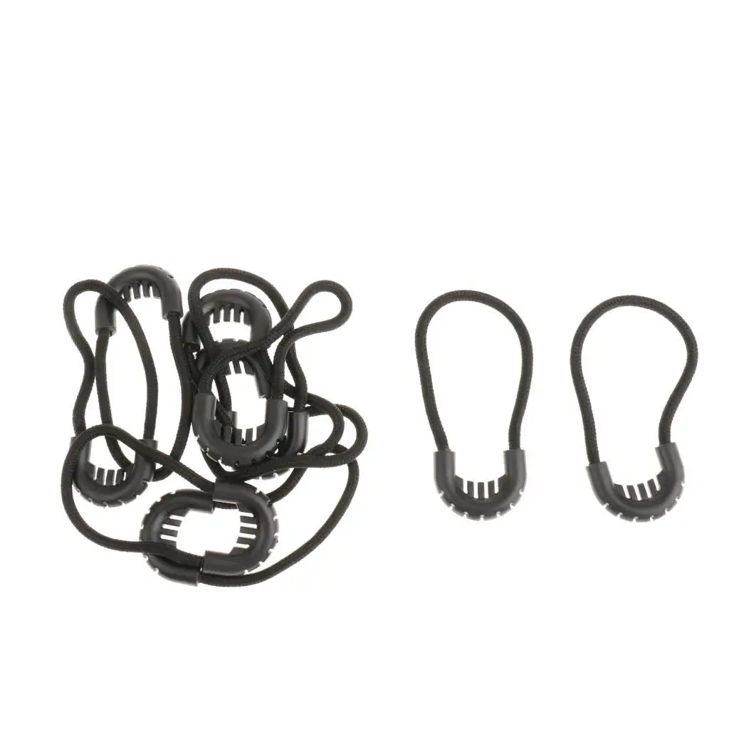 10x Zipper Pulls Cord Rope Ends Lock Zip Slider Replacement Fastener Loops for Clothing/Bags Apparel Accessories - 3 Colors