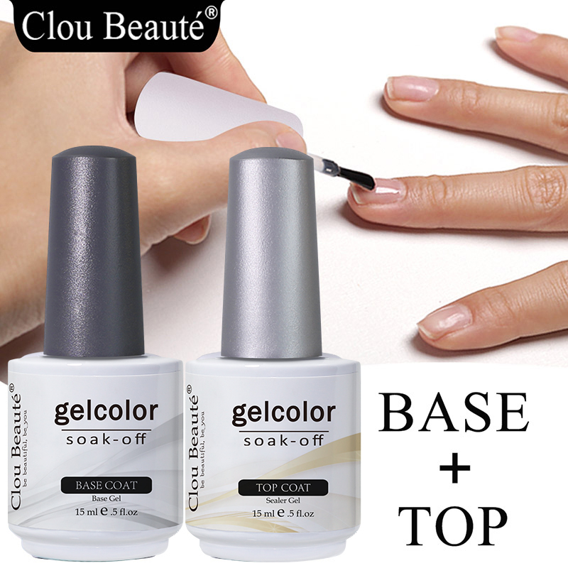 Best of Clou Beaute Base And Top Coat Gel Nail Polish UV 15ml Transparent Soak Off Primer Gel Polish Long Lasting Gel Lacquer Nail Art Reviews & Tips