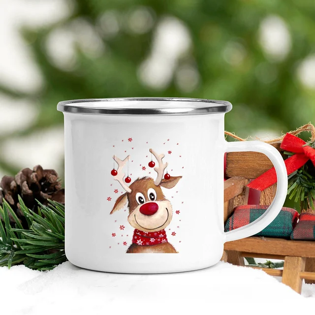 Prancing Deer Forest Kid's 11 oz. Custom Christmas Mug – TAKE NOTE PAPER CO.