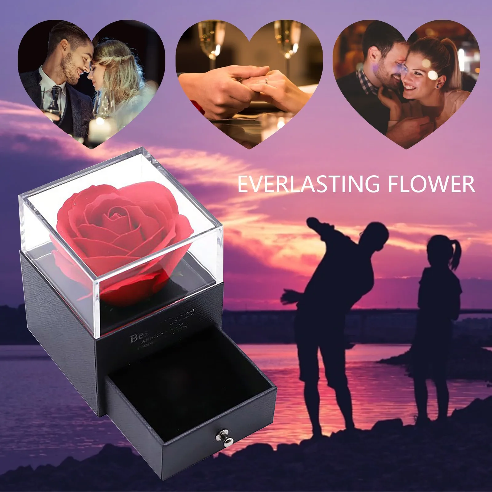 S298a12c9a84f44efafb09e2e689632e0n Everlasting Flower Gift Box Rose Preservation Box Mother's Day Handmade Rose Gif