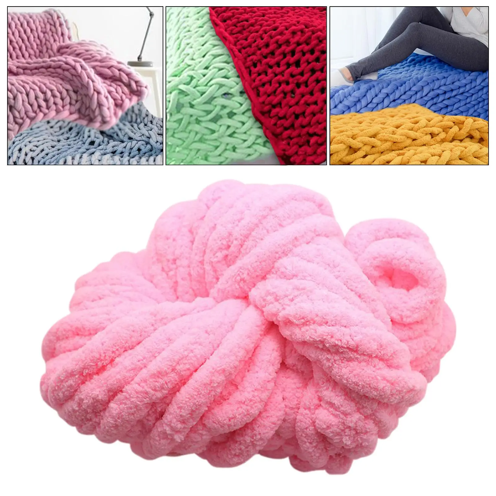 Chunky Chenille Yarn Gauge 7 Super Bulky Yarn for Arm Knitting Scarf Crochet