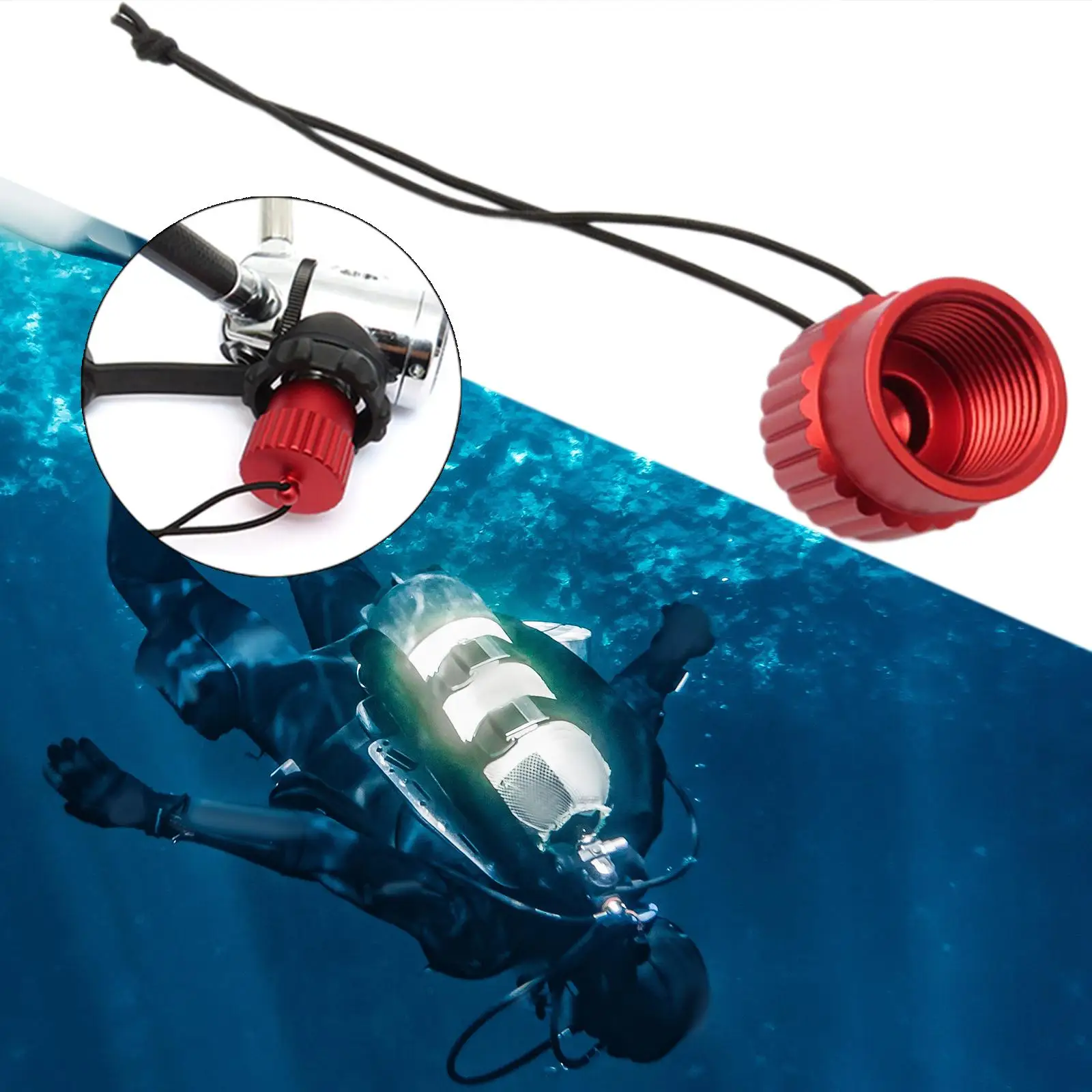 Scuba Diving  Tank Valve Threaded Cover Aluminum Dust Plug Protector  Regulator Protection Cover 