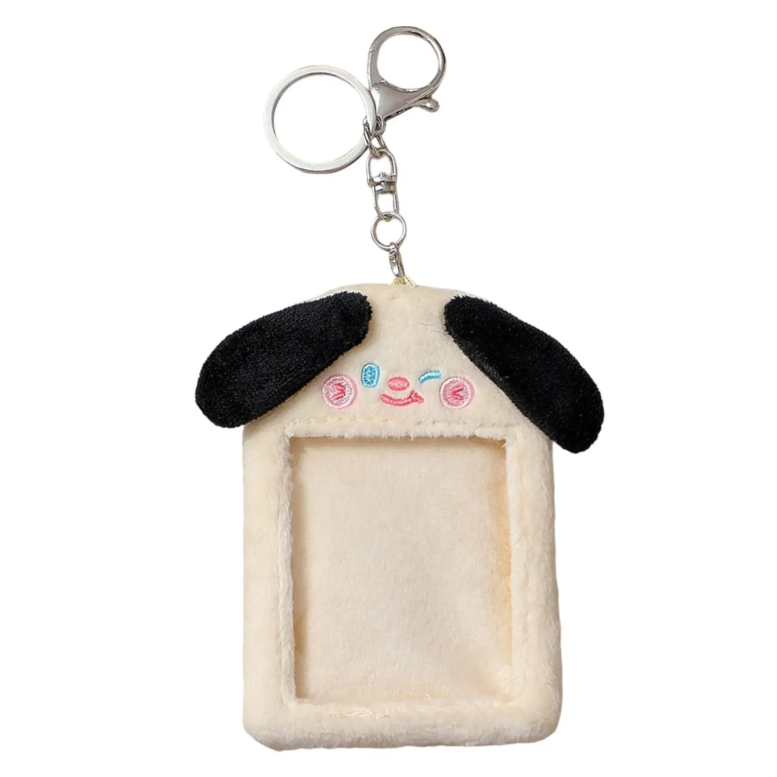 Soft Plush Photocard Holder Keychain Lobster Clasp Cute Animals for Picture