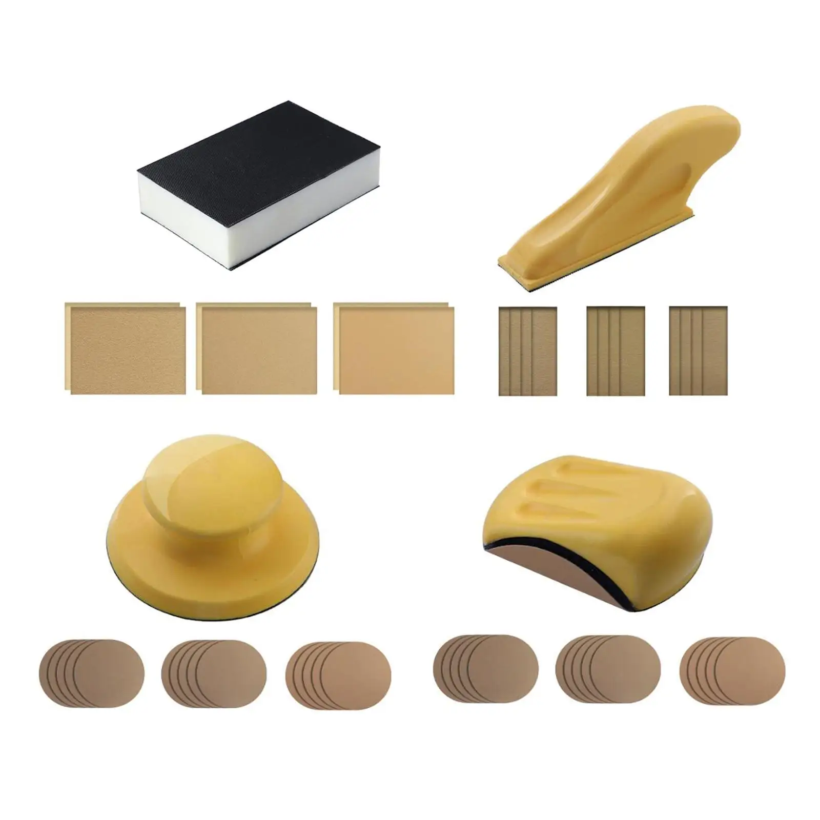 Portable Sanding Kit Self Adhesive Sanding Disc Mini Sander for Small Projects Wood Products Finishing Polishing