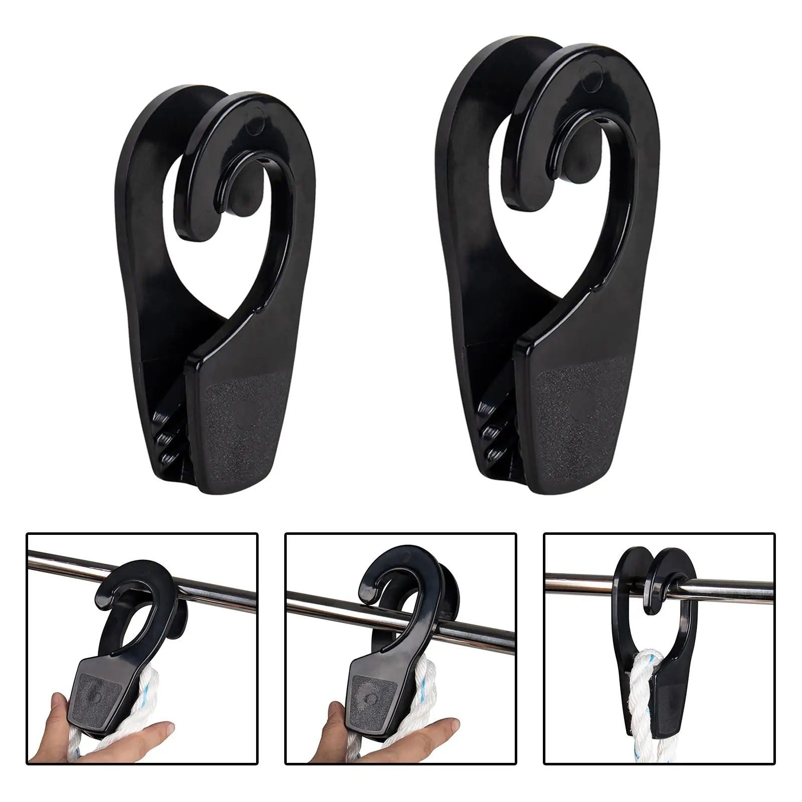 Rail Mount Boat Fender Hanger Hook Durable Lightweight Easily Adjust Fender in Height Multipurpose Black Color Accessories