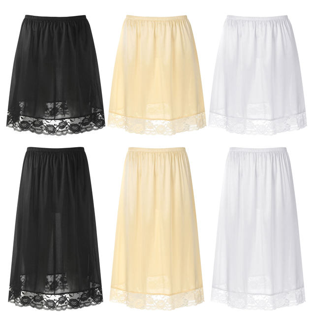 Petticoat inner base skirt with lace skirts dalam perempuan 底裙长短蕾丝