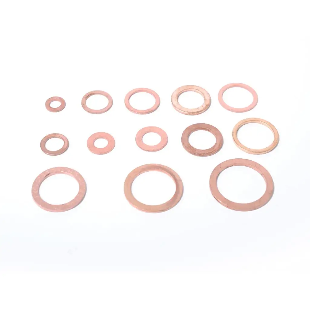 150 Pcs Metric Flat  Copper Sealing Washer Grommet Assortment Set - 13 Sizes of M5 M6 M8 12 18 M20