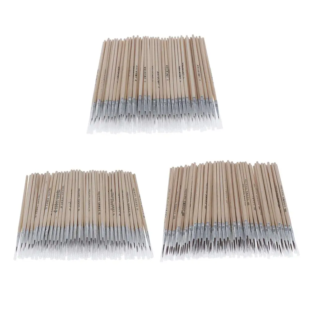 100pcs Bulk Wooden Pointed Tips Brush Painting Pen for Nail Art