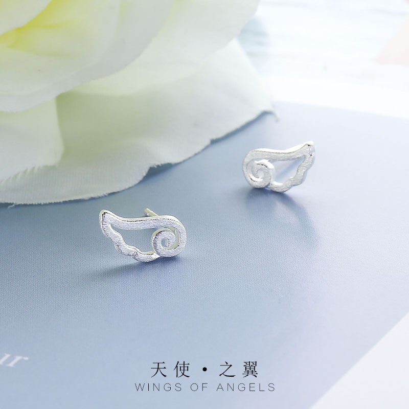 925 Sterling Silber Einfache engel Ohrringe Frauen Licht Luxus Temperament Hochzeit Partei Schmuck Geschenk – Detail 3