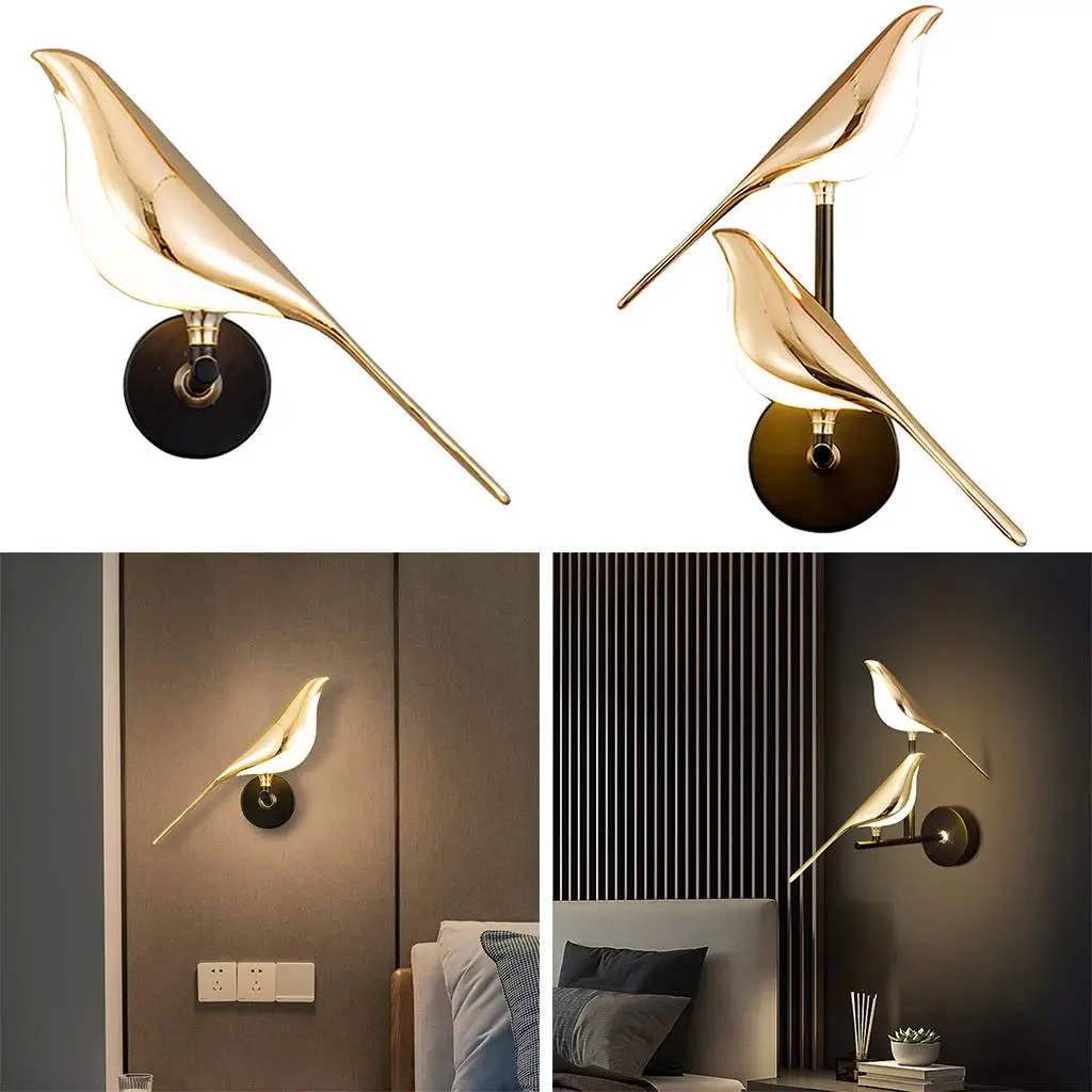Nordic Bird Wall Lamp, Wall Mount Fixture Bird Wall Sconces ing Modern Acrylic for Living Room Bedroom Decor