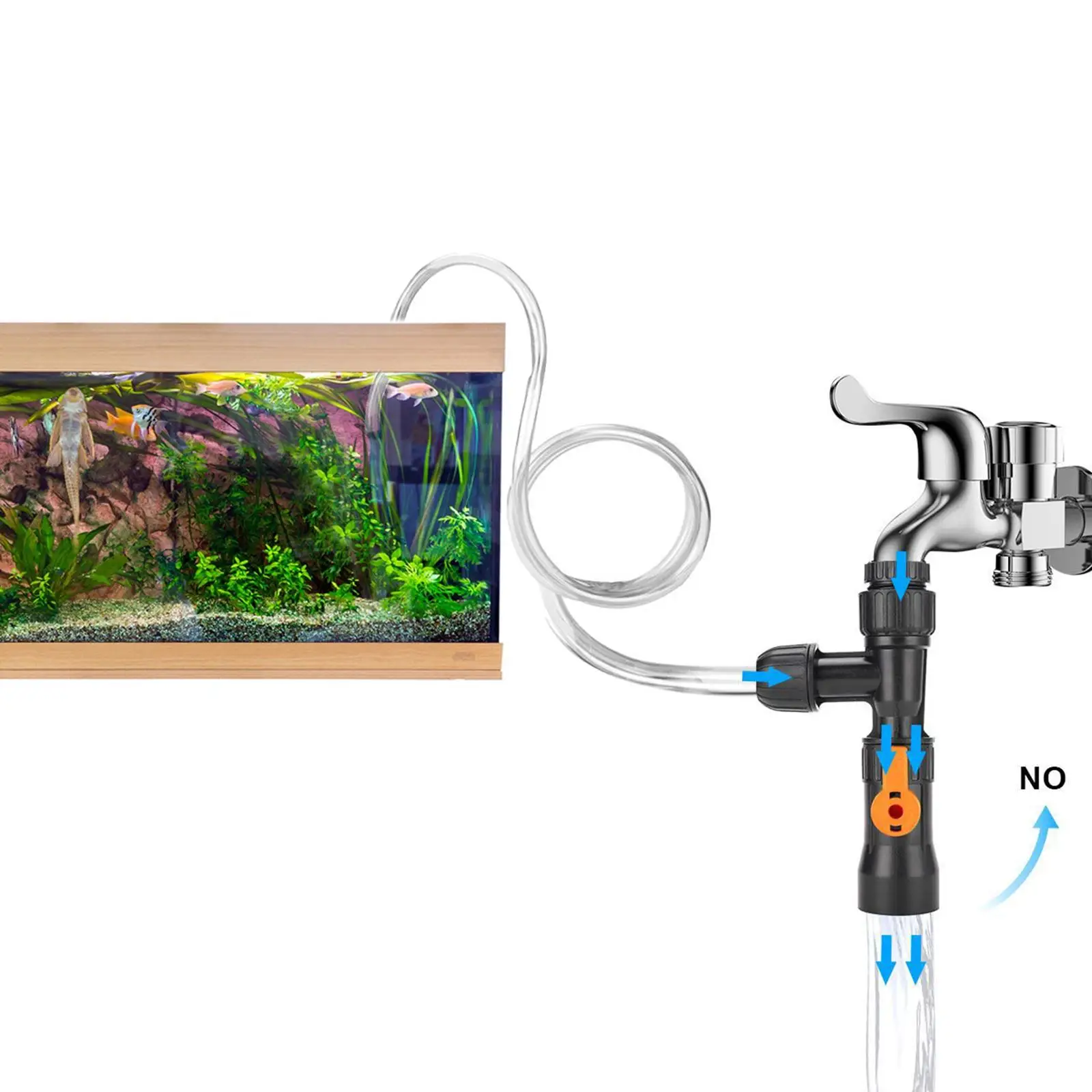 Aquarium Hose Water Changer Fittings Water Exchanger Pump Fish Tank Cleaning Water Change Tool