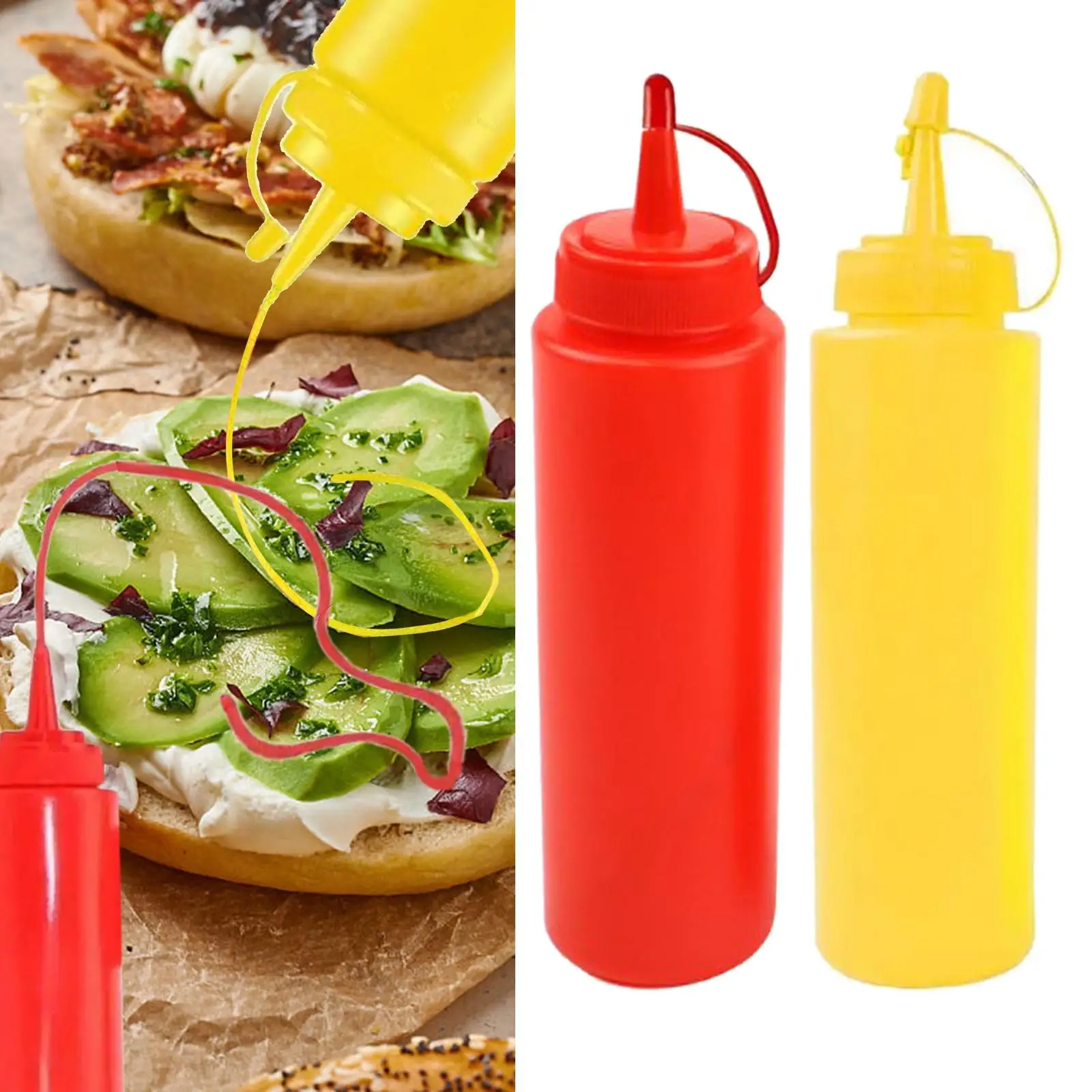 Fake Squirt Bottles Novelty Fake Squirt Ketchup and Mustard Bottle Practical Joke Toy for Carnival Party Festival Family