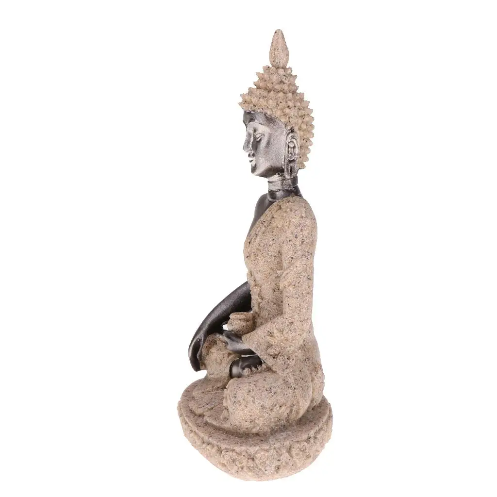 2X Praying  Sitting Figurine Statue Meditation Decor Ornament Beige