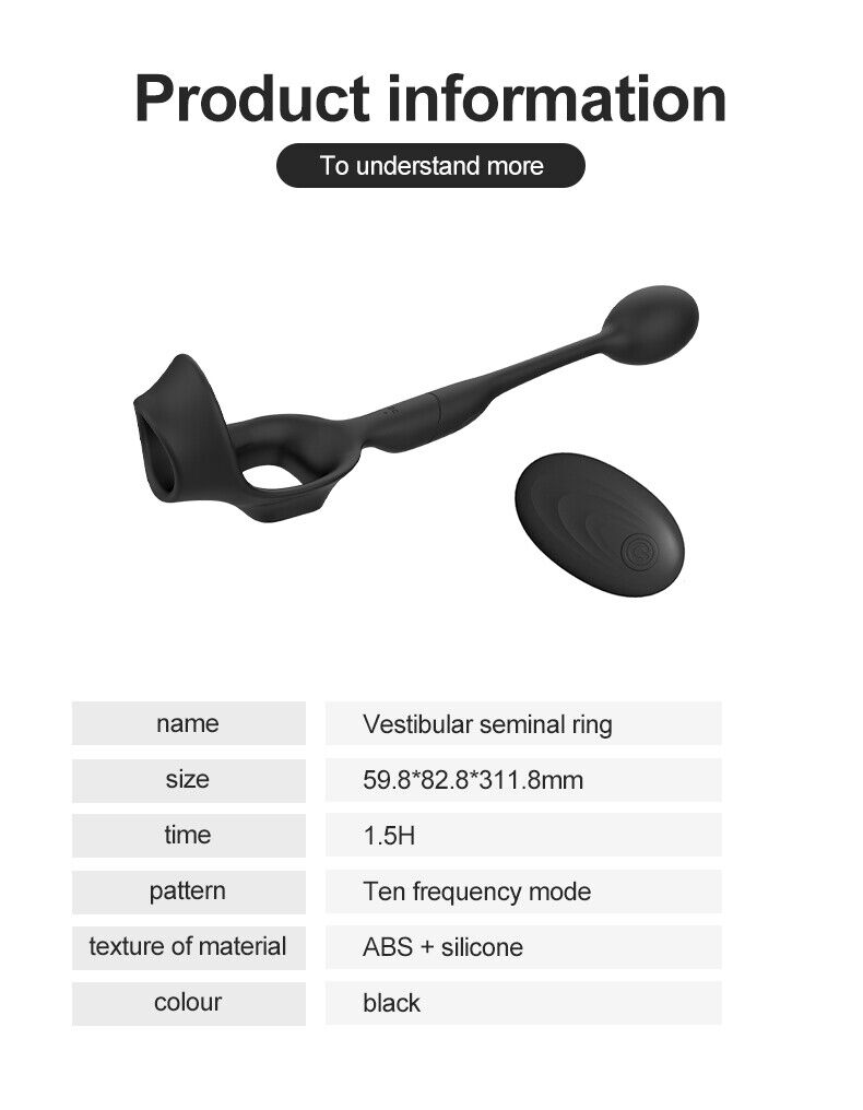 Massageador de Próstata Masculino Com Anel Peniano Anal Tail Cockring