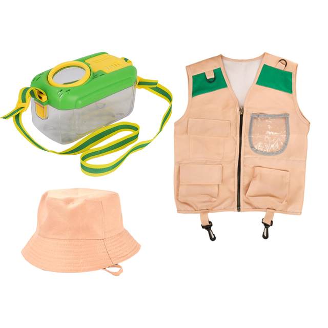  Alasum 1 juego de ropa de explorador para niños, conjunto de  juego para niños, chaleco al aire libre para niños, kit de camping para  niños, chaleco de juguete para explorador, chaleco