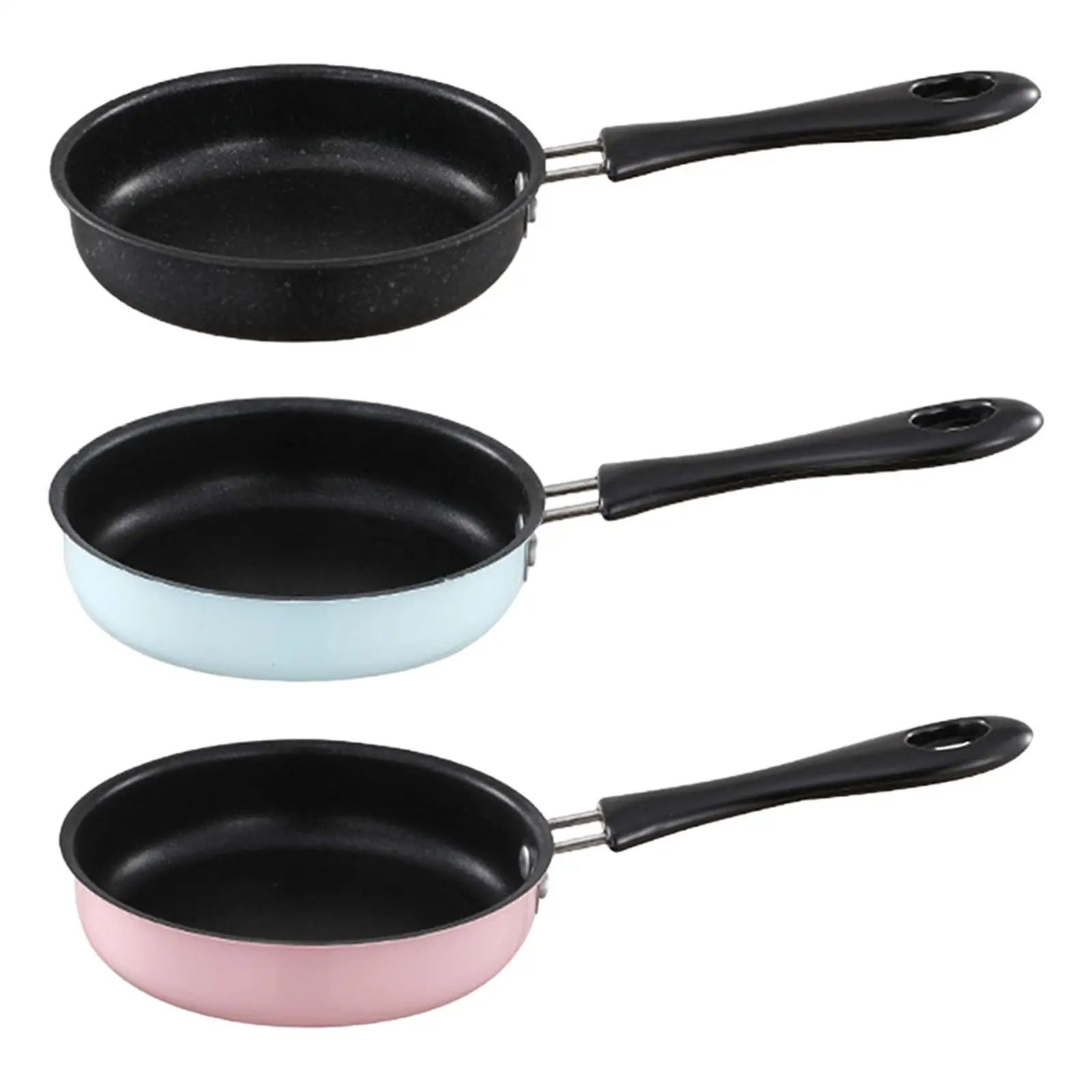 Induction Omelette Pan with Long Handle Non Stick Ham Burger Cooking Eggs Smokeless Small Saute Pan Frying Pan for Stove Top