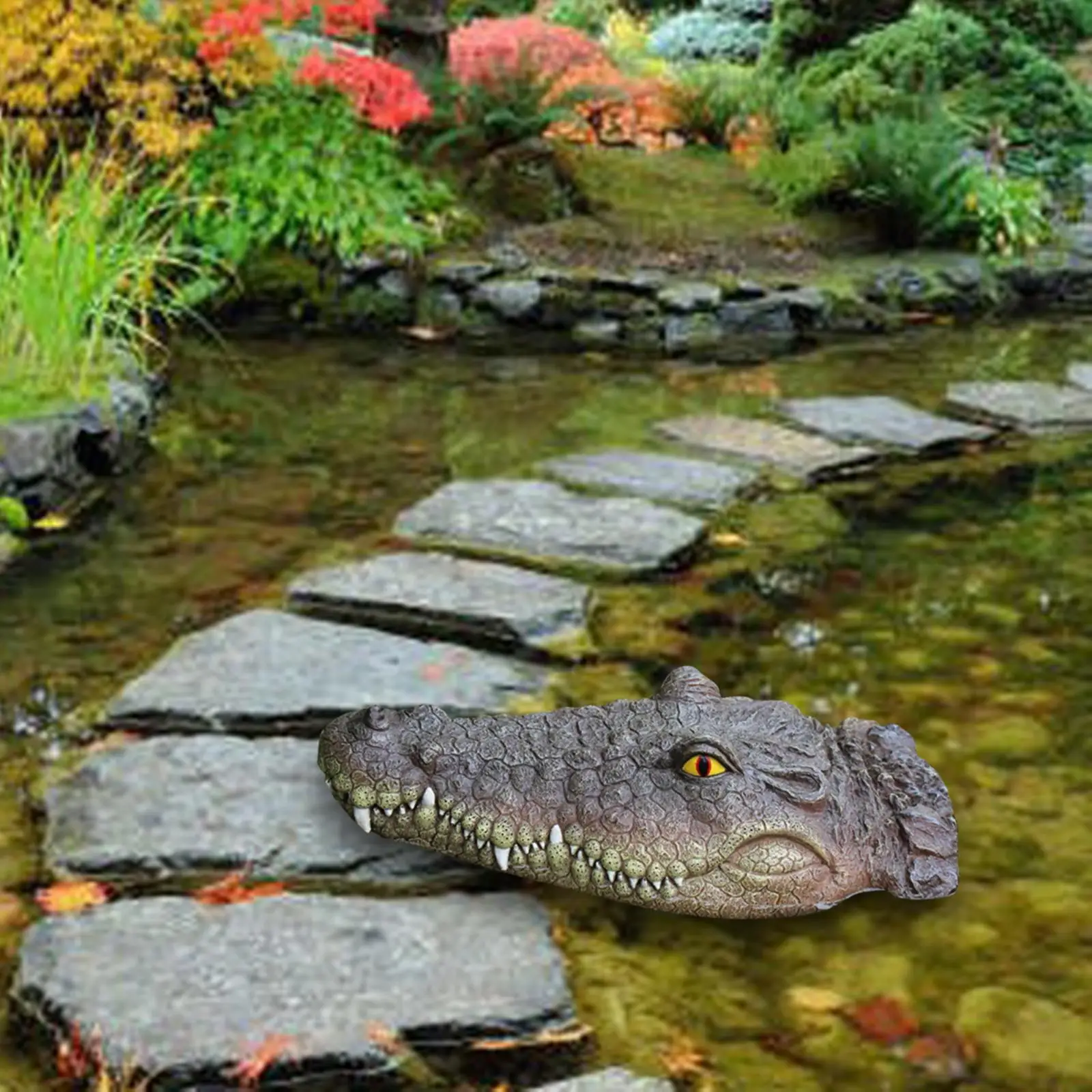 Simulation Floating Crocodile Head Water Decoy Prank Toy Alligator Head Gator Head for Pool Pond Patio Decoration Ornament