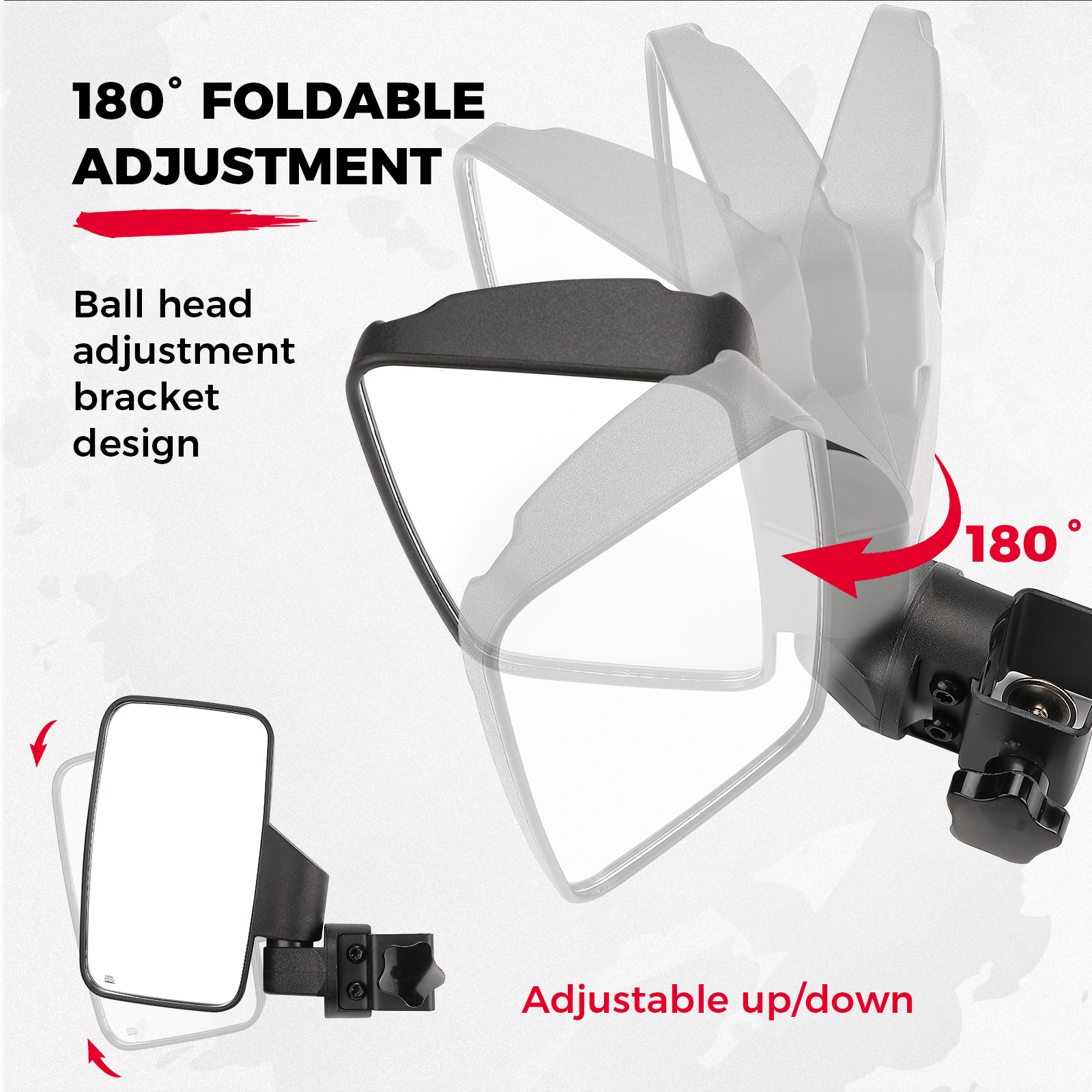 Description Picture 6 of itemKEMIMOTO Golf Cart Rear View Side Mirror Compatible with EZGO, Club Car, Drive2, Icon with 1-1.25" Square Tube