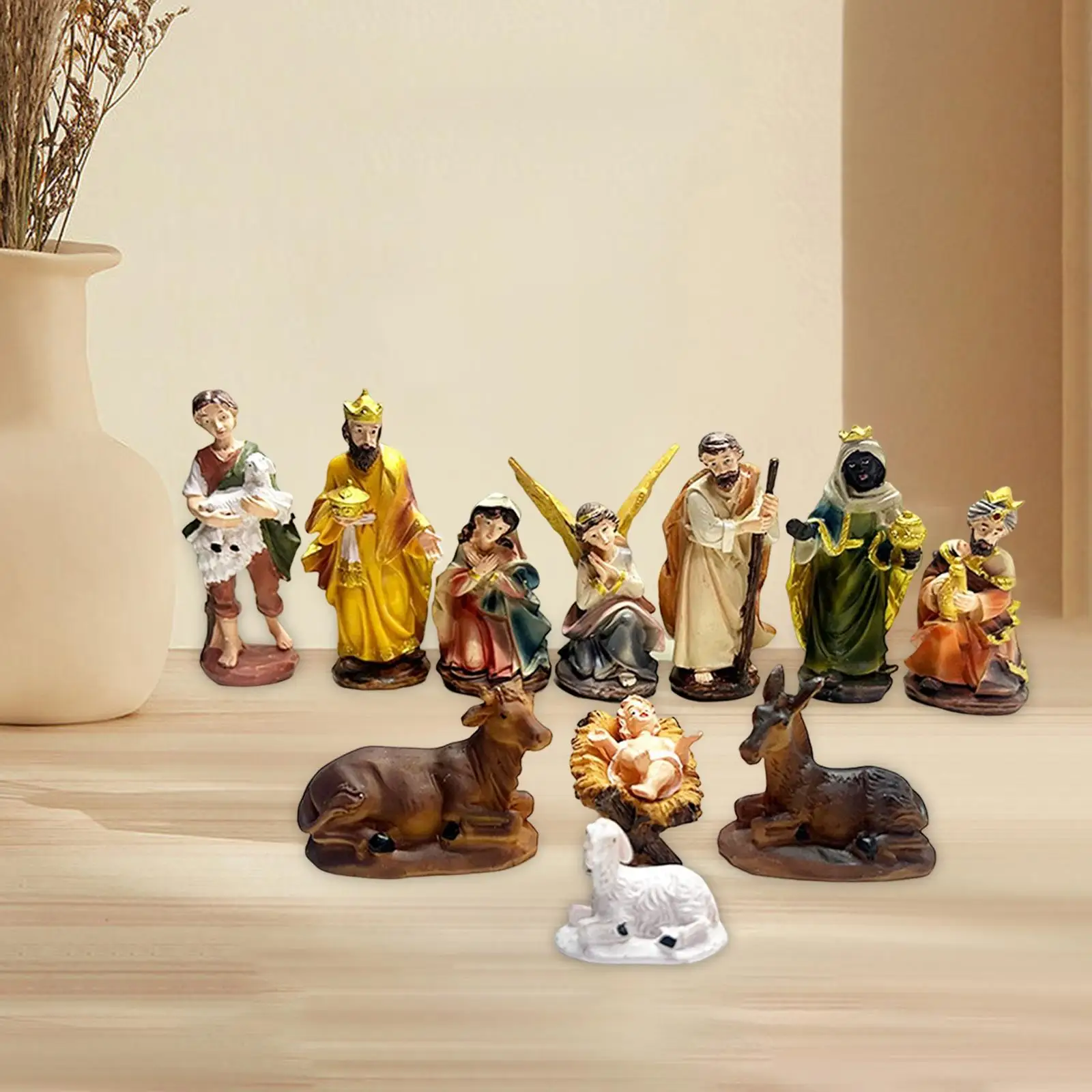 Birth of Jesus Statue Decorative Spiritual Nativity Figurine for Shelf Church