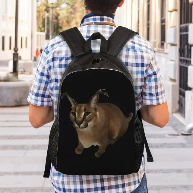 Grande floppa bebê meme estilingue peito saco personalizado caracal gato  crossbody mochila de ombro para homens viajar daypack - AliExpress