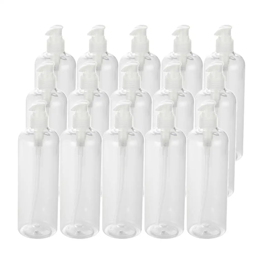 Shampoo Conditioner Pump Bottle Refillable Dispenser 500ml 15x