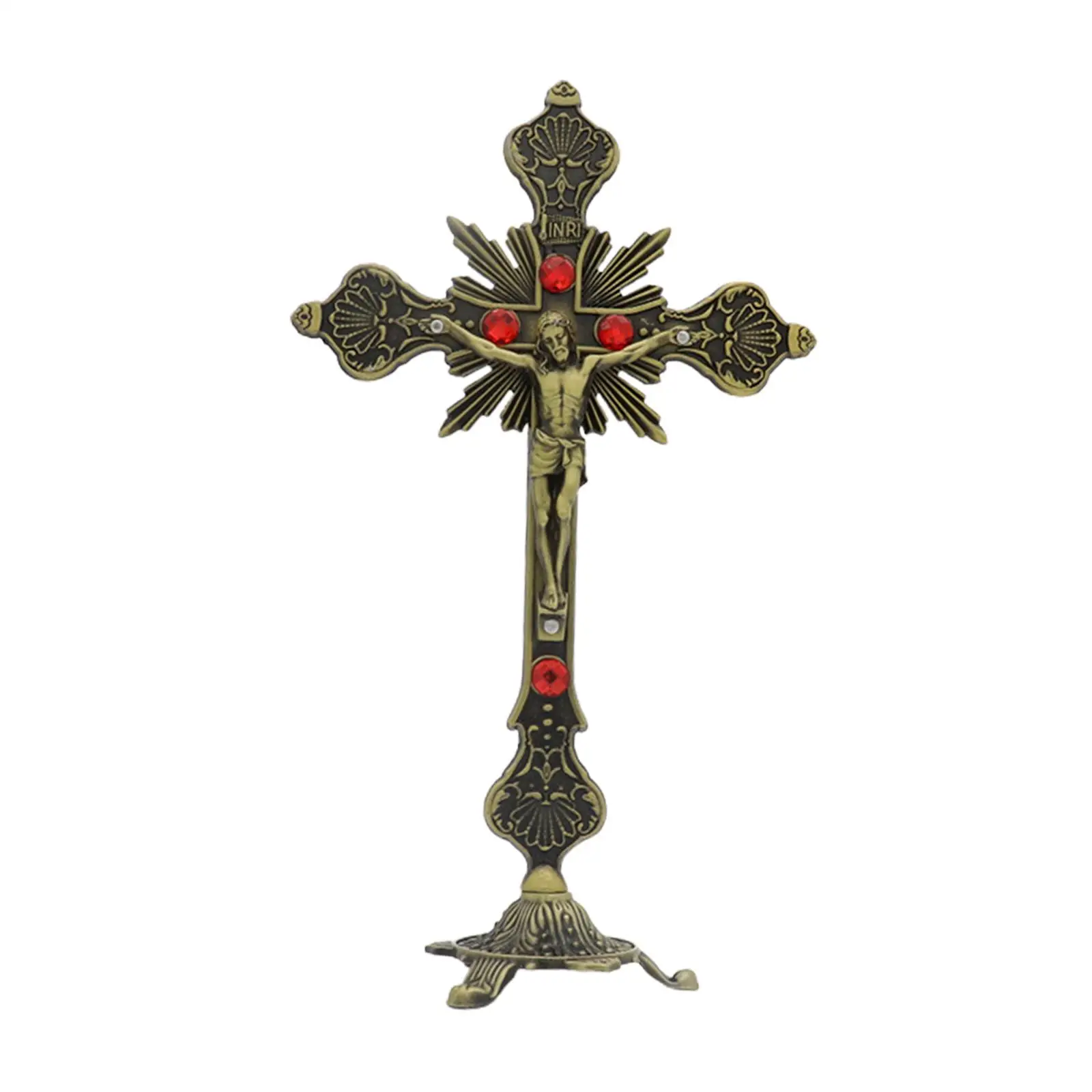 Hanging or Standing Crucifix Crucifix with Stand for Chapel Tabletop Home