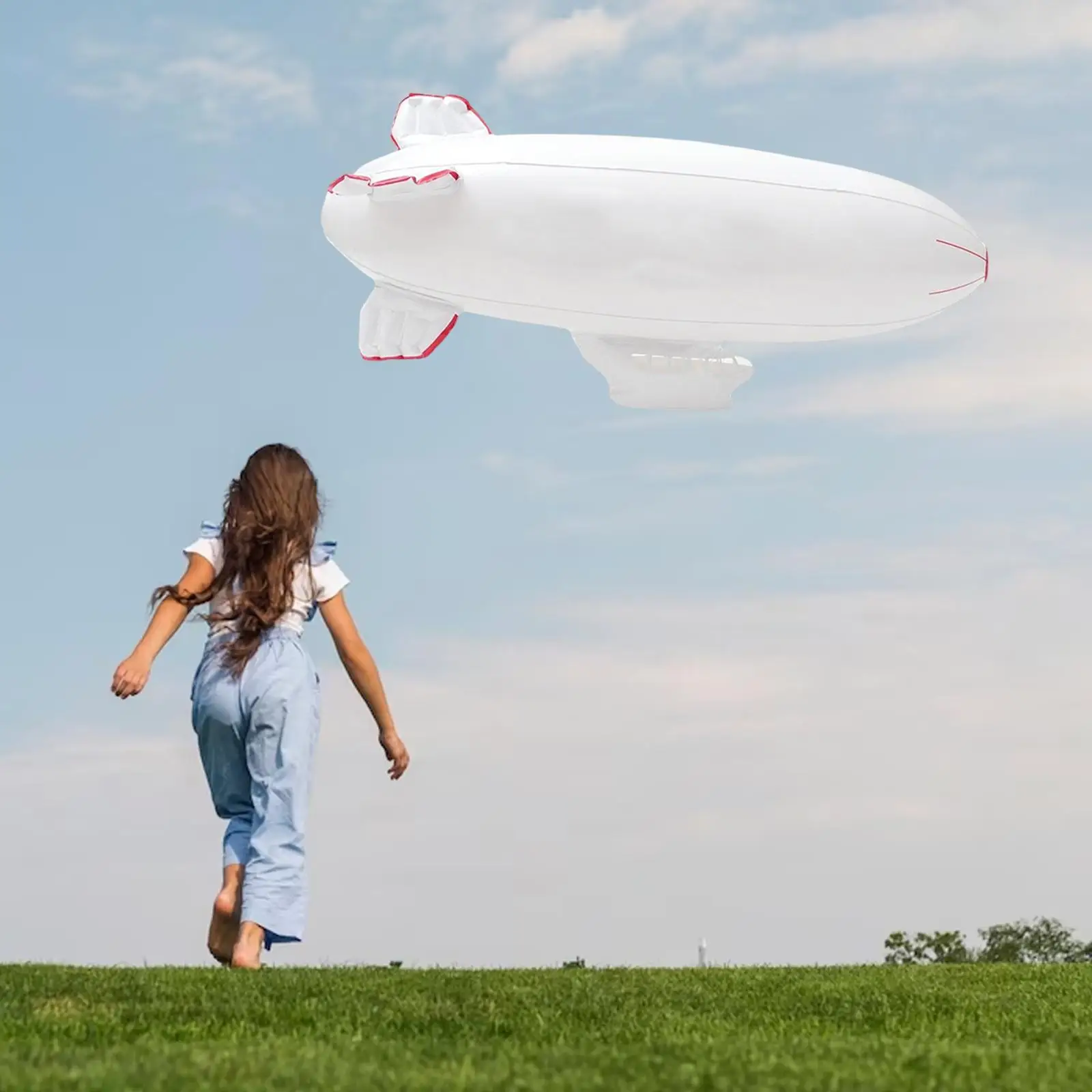 Inflatable Airship Model Save Space Collapsiblefoldable Spaceship Model for Celebration Birthday Wedding Theme Party Ornaments