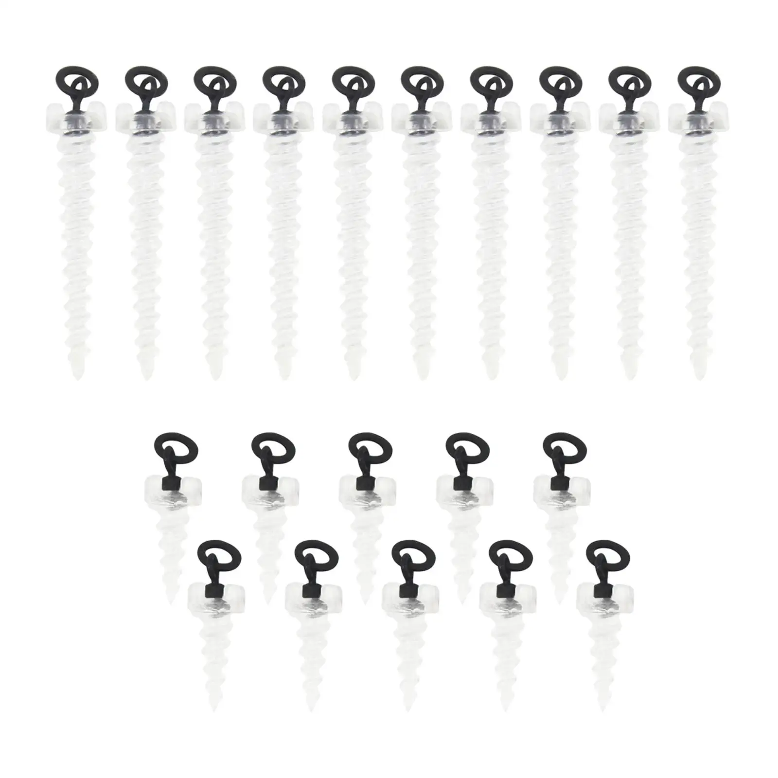 10Pcs Boilie Screw Peg with Ring Swivel Fishing Carp Surface Bait Rig 15mm