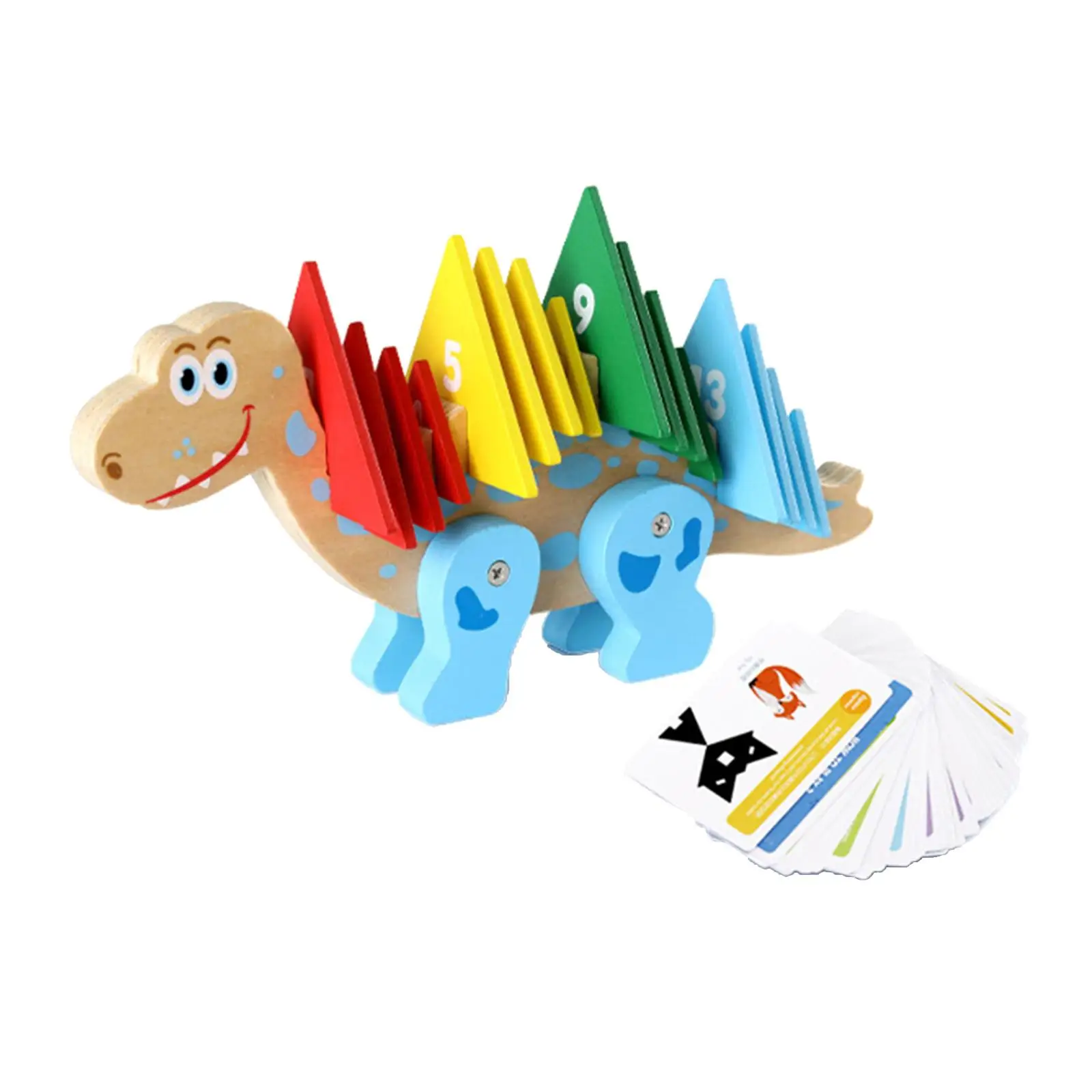 Kids Math Toy Find Developmental Toy Wooden Color Shape Recognition Dinosaur Toy Gift