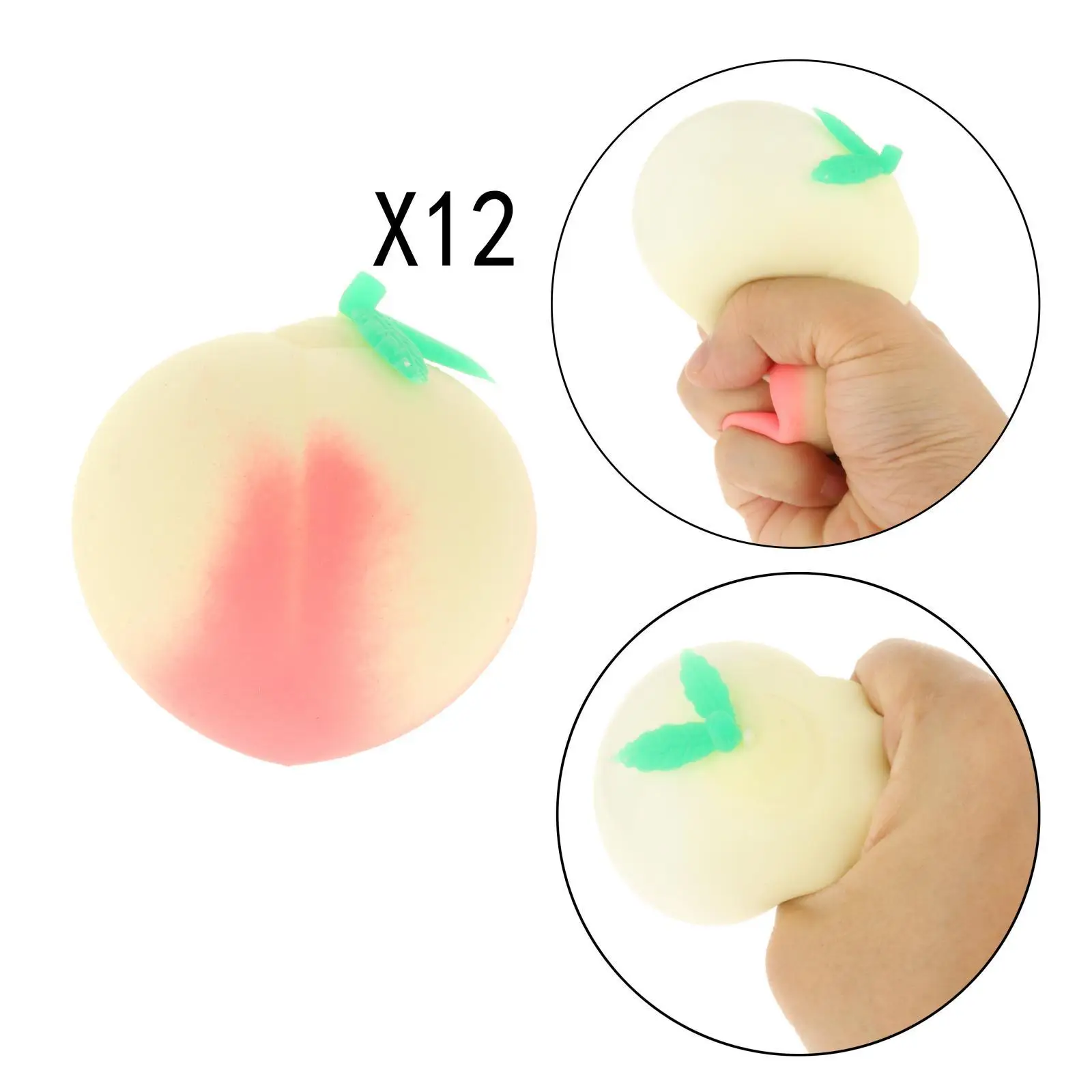 Soft  Peach Fidget Stress Toy Cute Fruit Collection Decorative Props