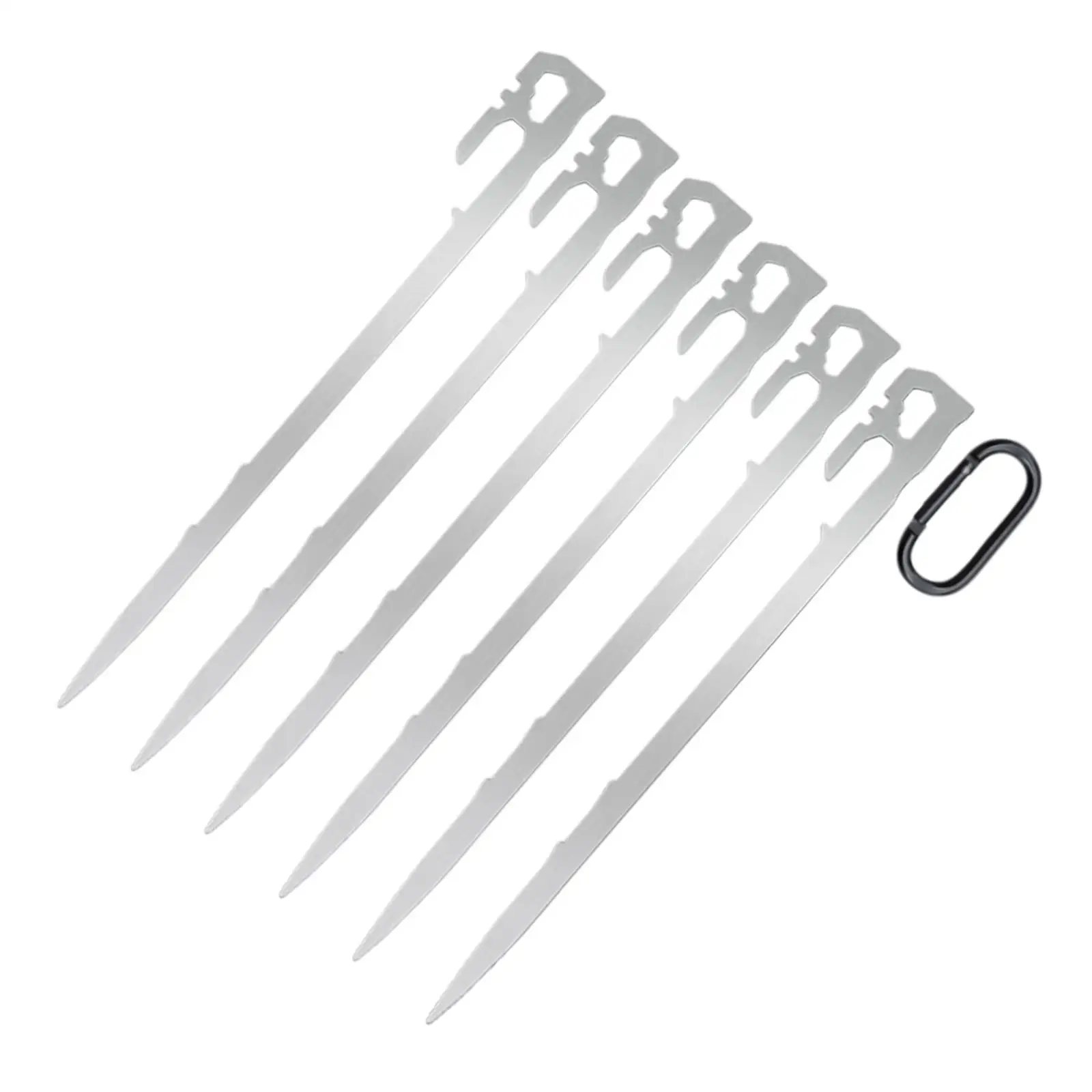 6Pcs 25cm Tent Pegs Camping Stakes Tent Nail Lightweight for Lawn, Snowfield