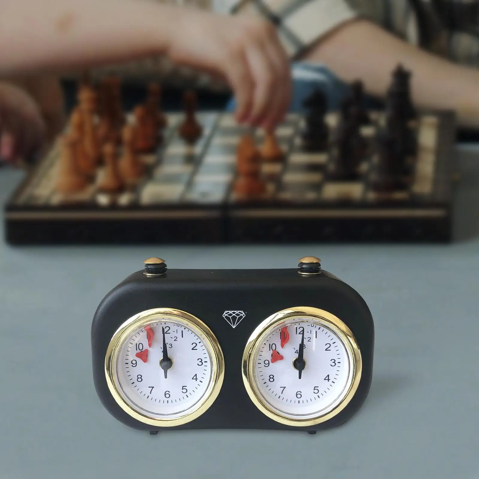 International Chess Clock Mechanical Chess Timer Clock for Retro Analog Chess Clock Timer Board Game