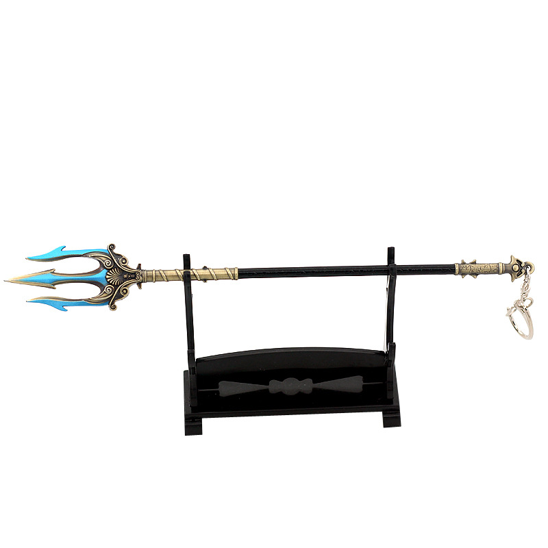 22cm Metall-Dreizack Gott des Krieges Poseidon Griechische Mythologie 1:6 Waffen-Miniaturmodell Spielzubehör Heimdekoration Spielzeug – Detail 8