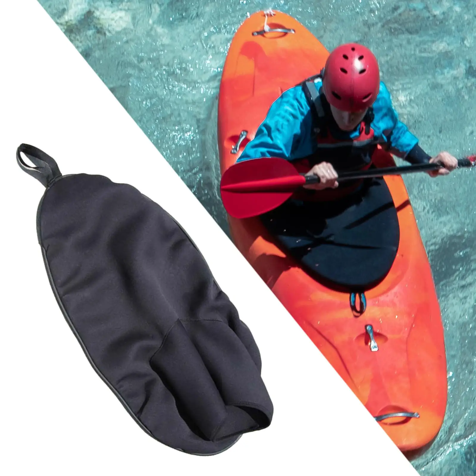 Universal Kayak Spray Skirt Length 39.4inch Neoprene Waterproof Deck Sprayskirt Cover for Surfing Marine Rafting Kayaking