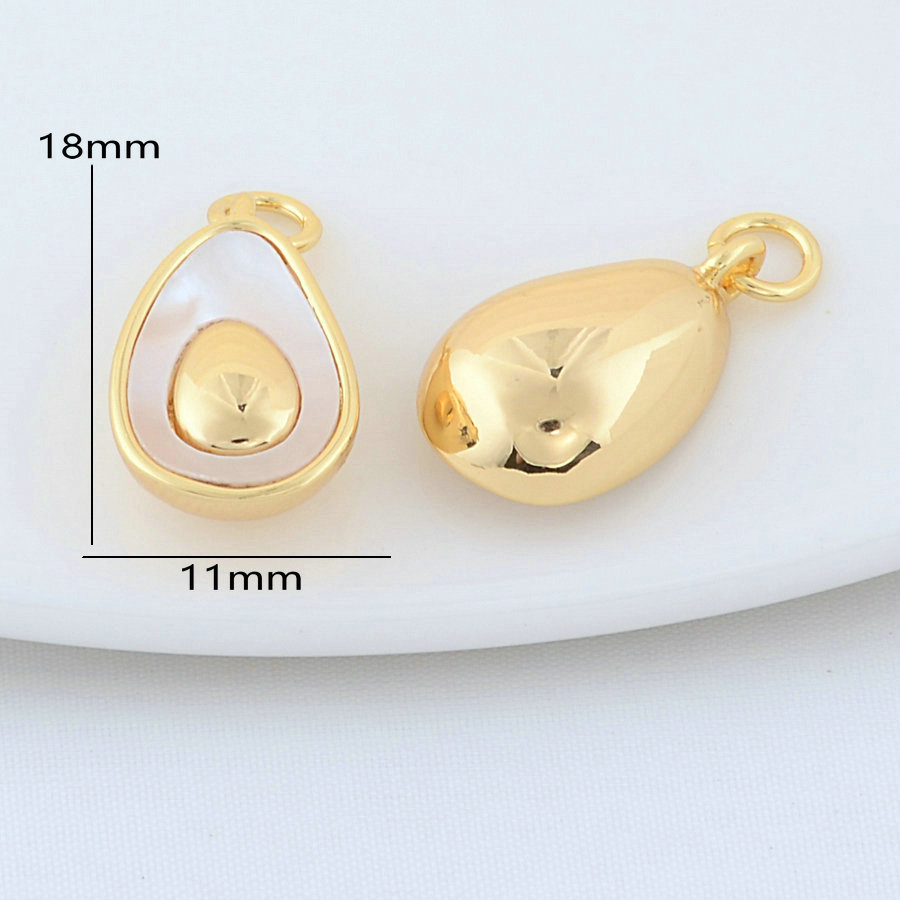 2PCS 10*13MM 11*18MM 14K Gold Farbe Messing mit Shell Tropfen Herz Charms anhänger Halskette Ohrringe Schmuck Machen Zubehör – Detail 10