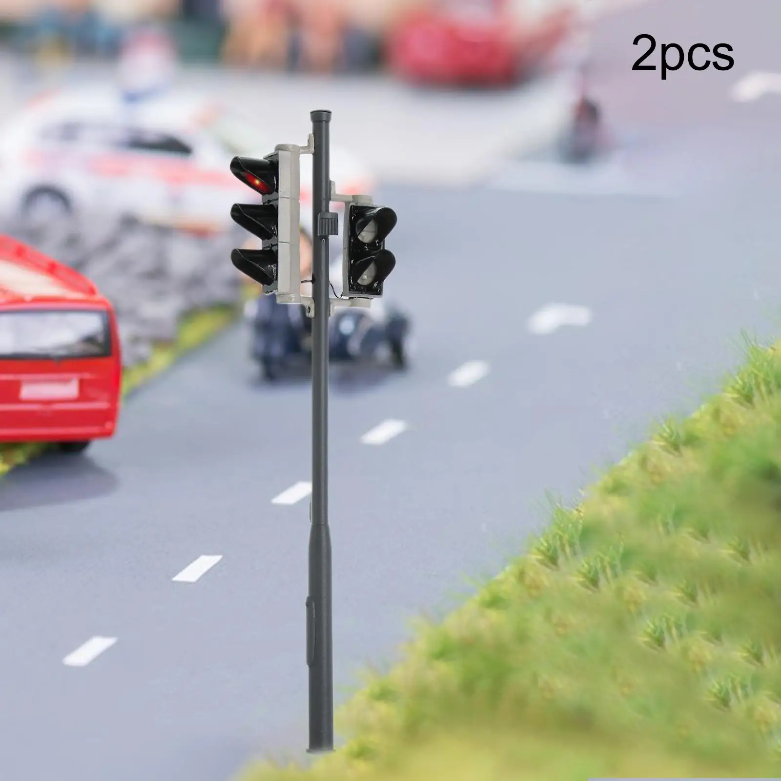 2Pcs Plastic Model Traffic Light Railway for OO Scale HO Scale I Scale 1:32