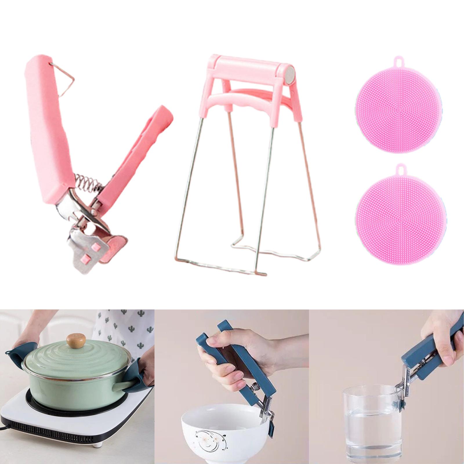 Kitchen Tools Hot Plate Gripper Set, Dish Bowl Plate Holder Clip Gripper Clamp, Cooking Pot Holder Clip Tongs