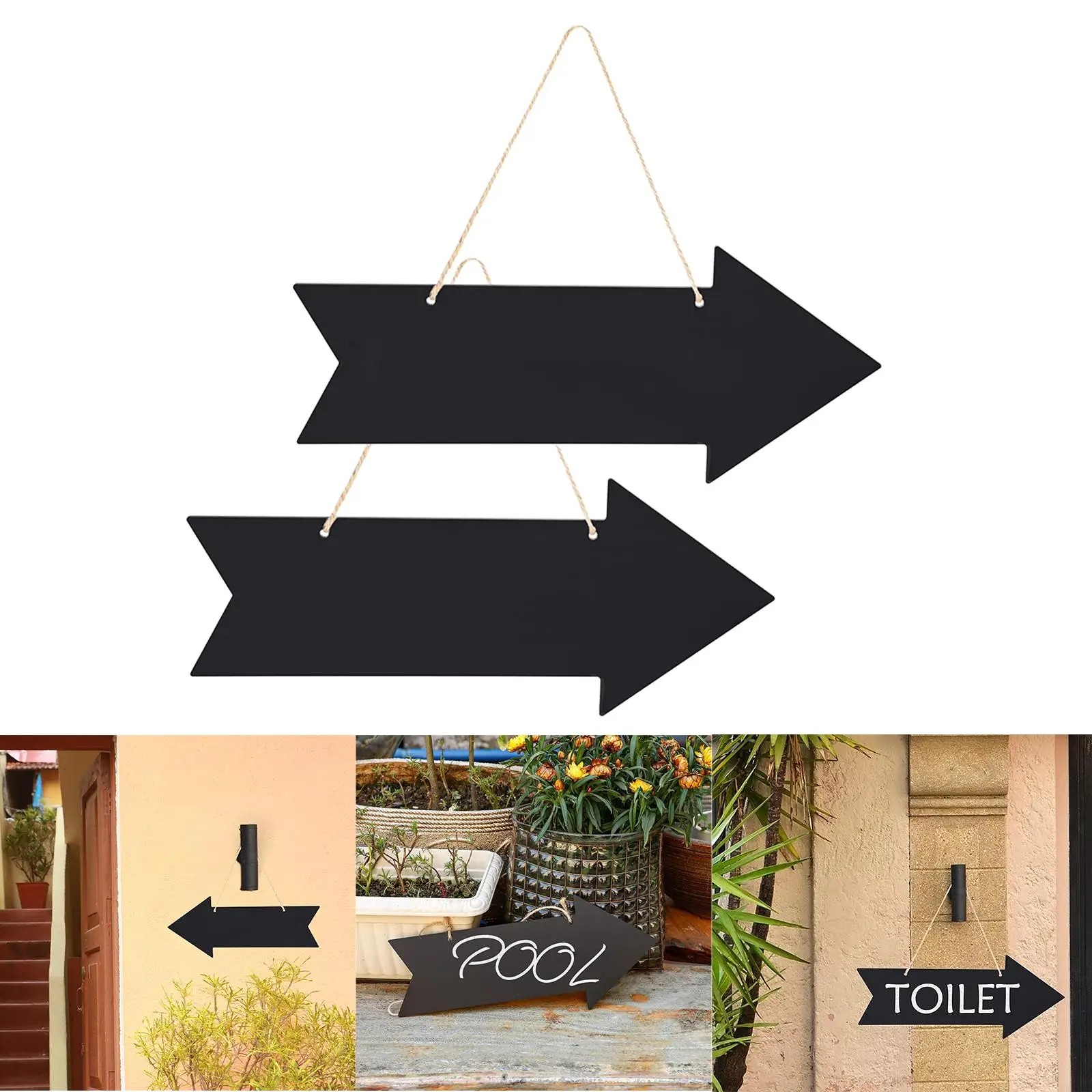 Acrylic Arrow Chalkboard Sign directional Sign Blank Two Sided Hanging Blackboard Direction Sign for Ceremony Party Wedding Bar