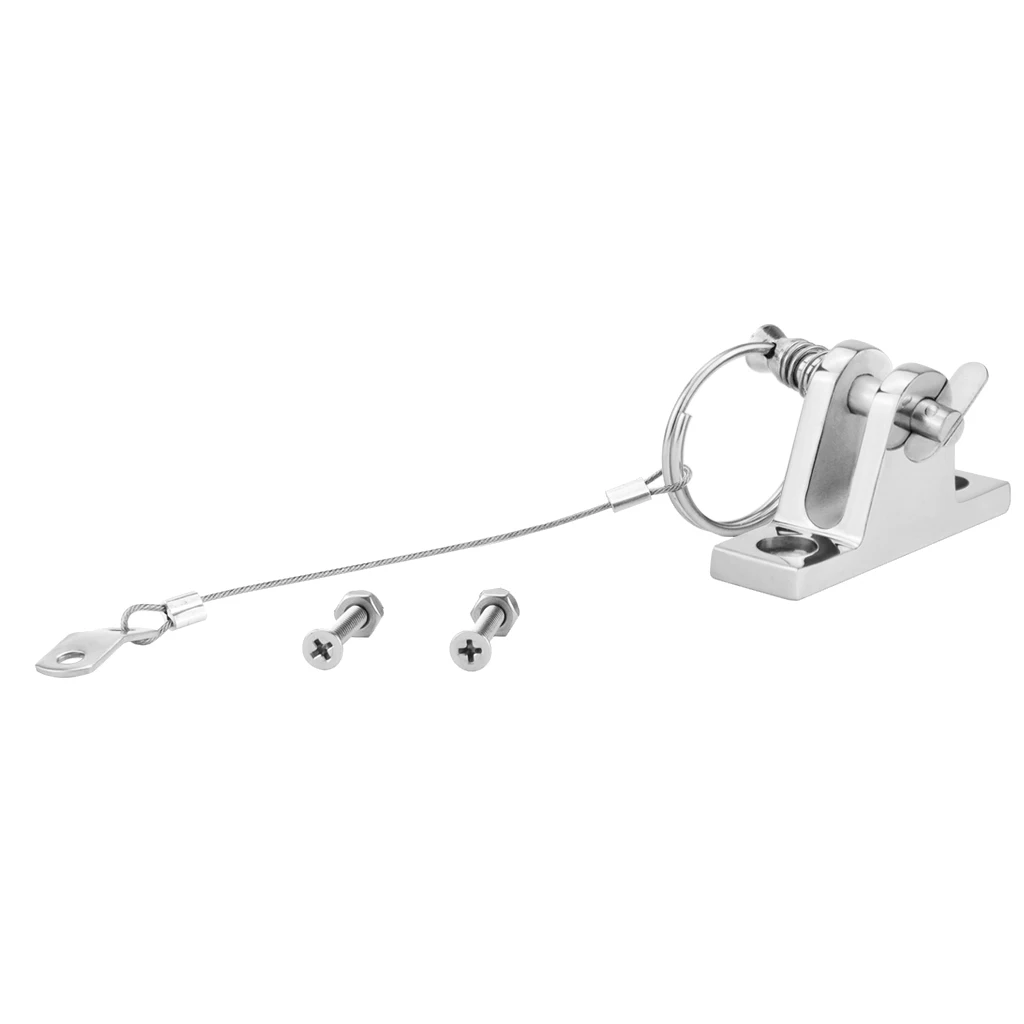 Hinge & Lanyard Qui Release Pin Boat Bimini 16 Stainless Steel