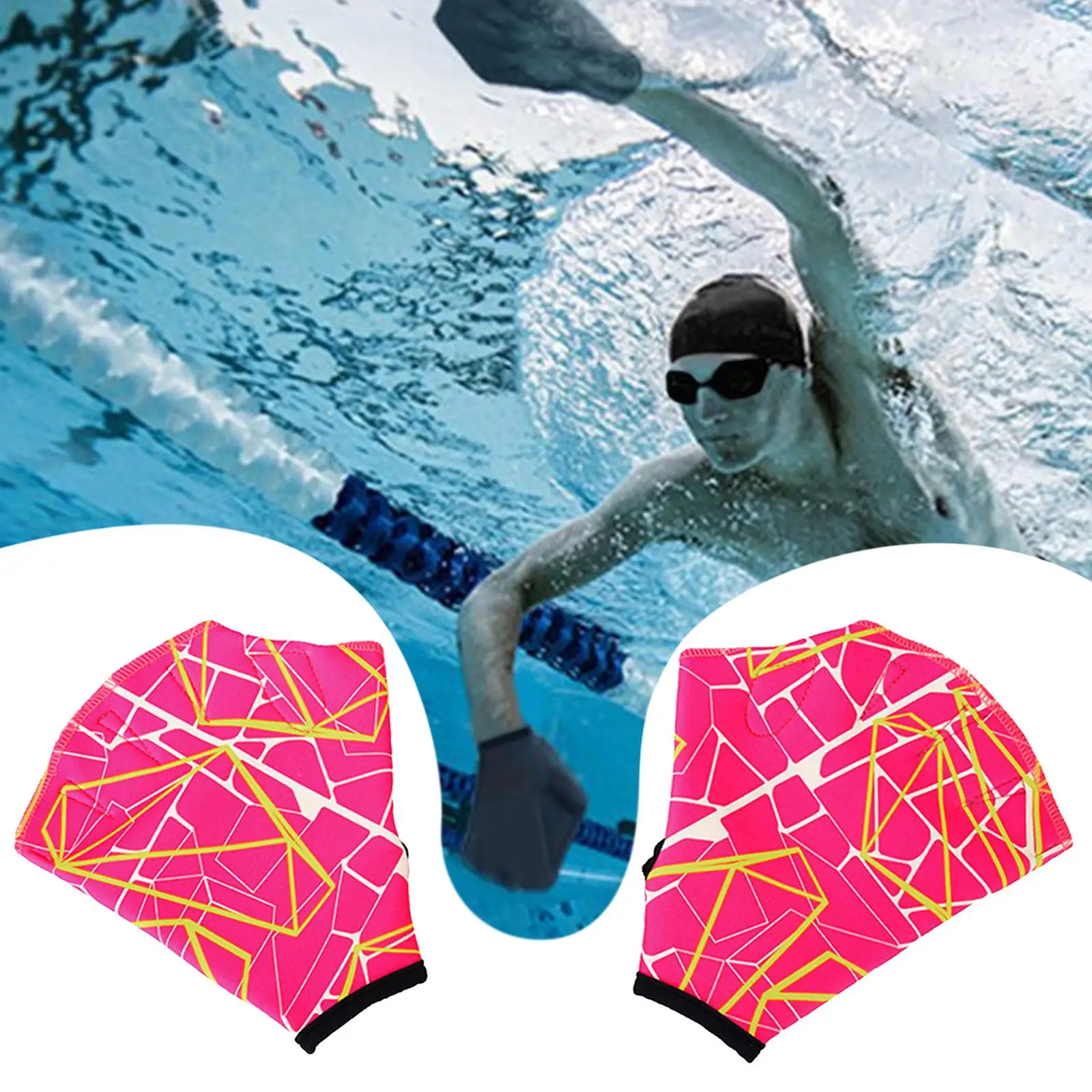 1Pair Unisex Frog Type Silicone Girdles Swimming Hand Flippers Finger Webbed Gloves Paddle Water Sports Swim Accesories