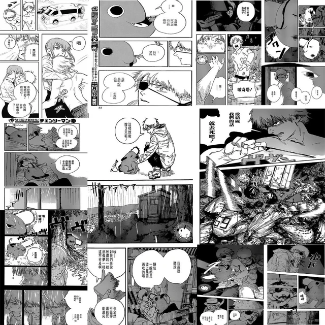 40PCS Japanese Anime Chainsaw Man Manga Panels Poster Anime Wallpaper Wall  Sticker Bedroom Collage Print Decor Birthday Present