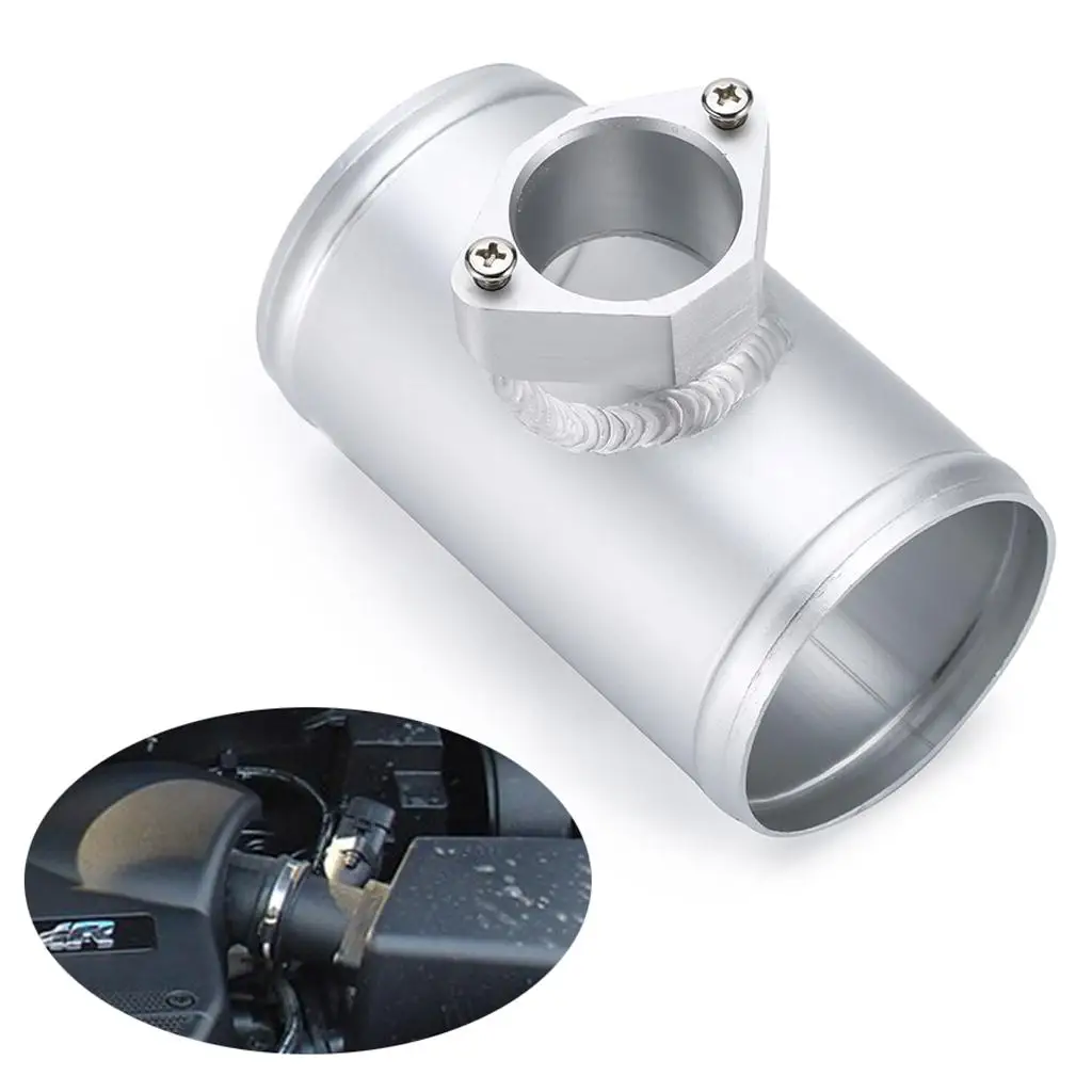 Aluminum Air Mass Sensor Adapter,  2.5/2.75/3.0inch Air Intake Meter Mount Silver for VW