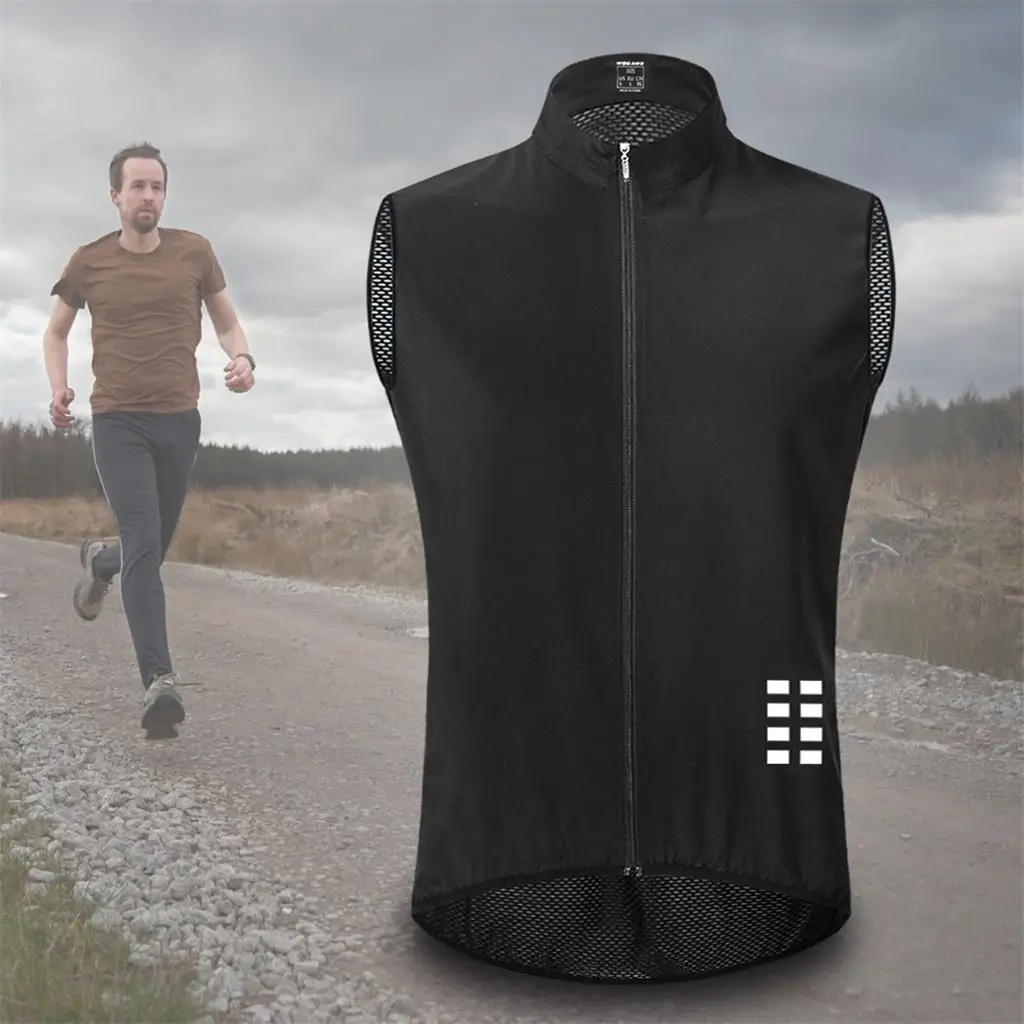 Fitness Full Zip Reflective Cycling Gilet Vest Running Motorcycle Waistcoat