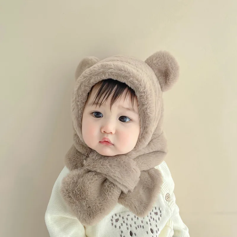 Little Baby Bear One Pcs Hat With Scarf 7